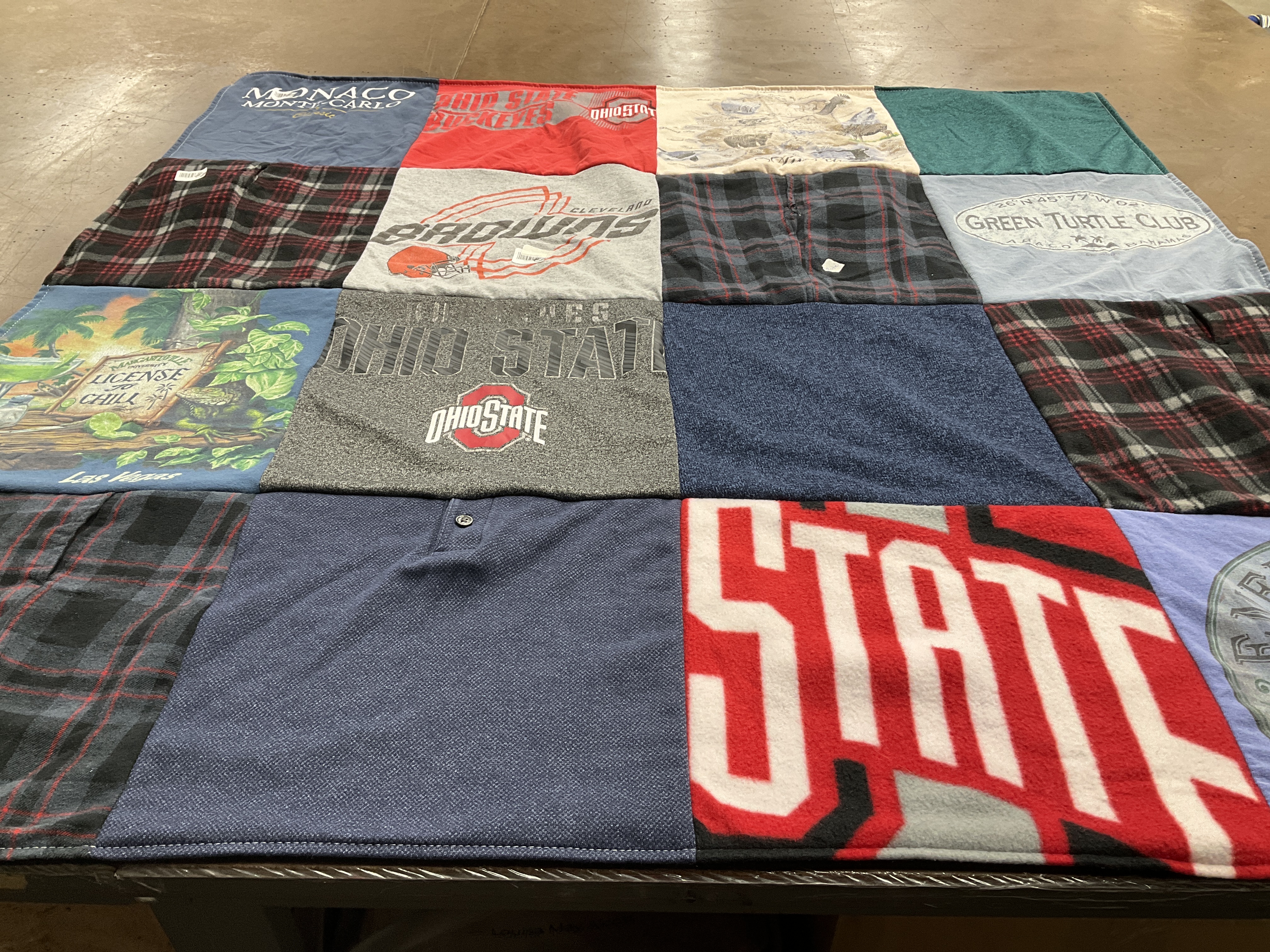 T-shirt quilt featuring ohio state university by maddie from PA