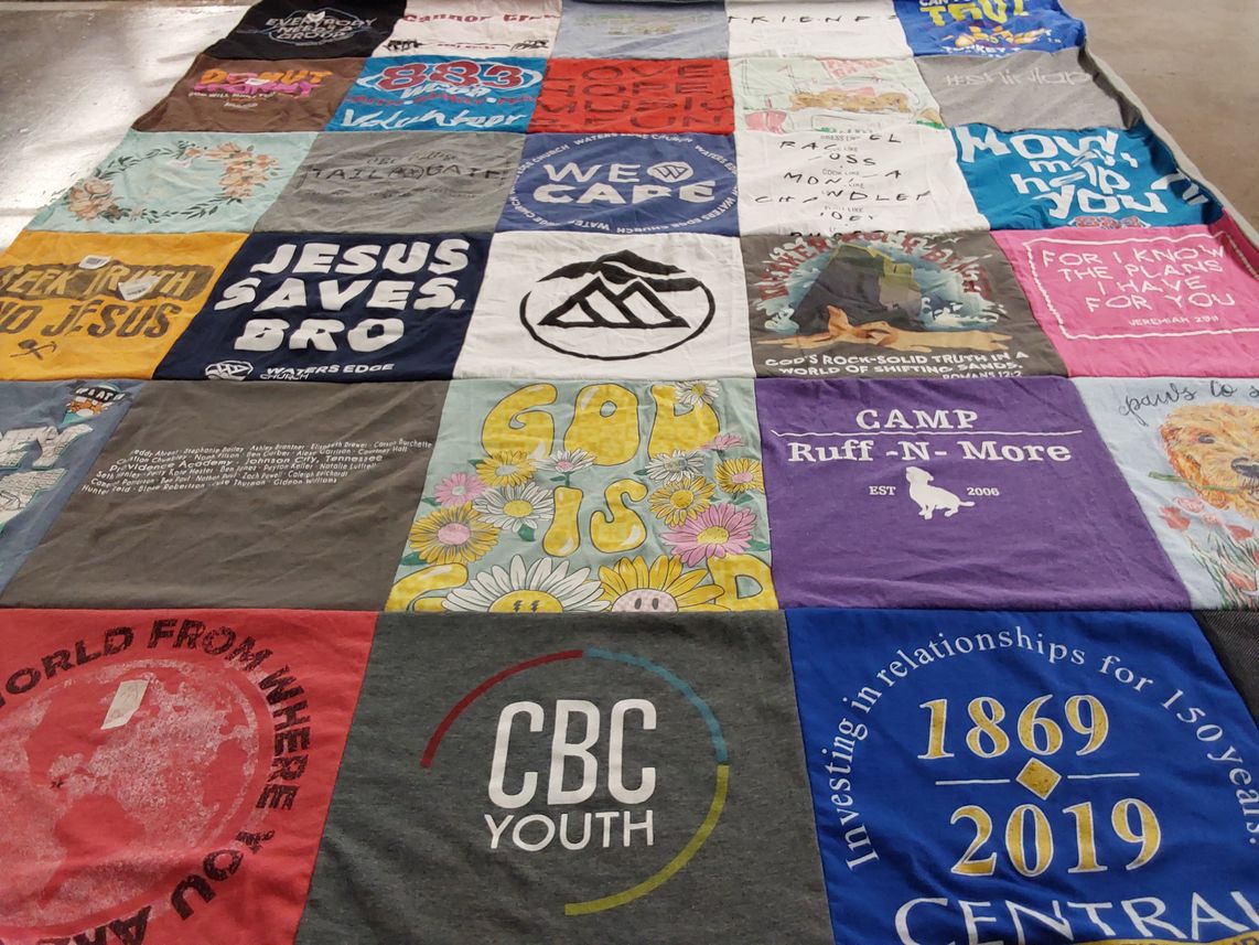 T-shirt quilt with religion, youth themes by Jennifer from TN