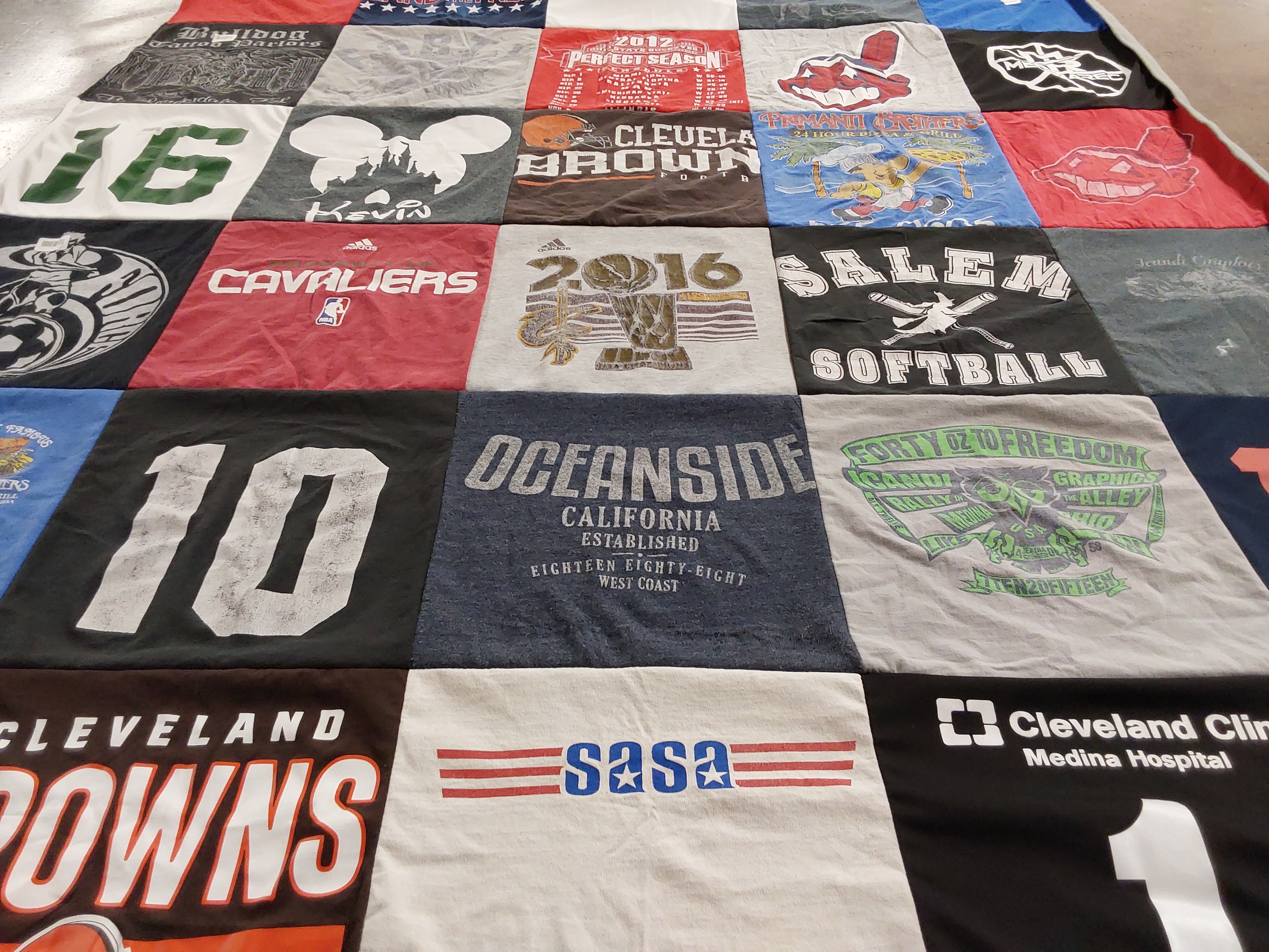 T-shirt quilt featuring cavaliers, cleveland browns by Crystal from OH