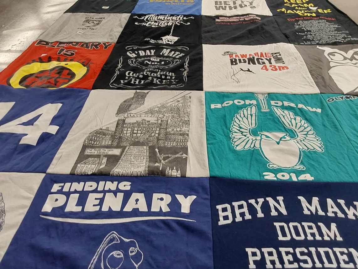 T-shirt quilt from bryn mawr college by Jesse from DC