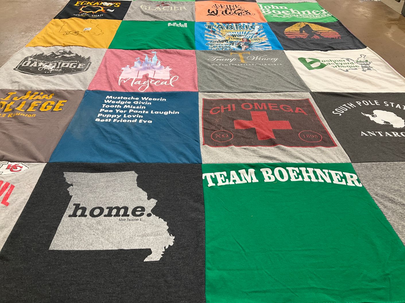 T-shirt quilt from oakridge college by Tom from VA