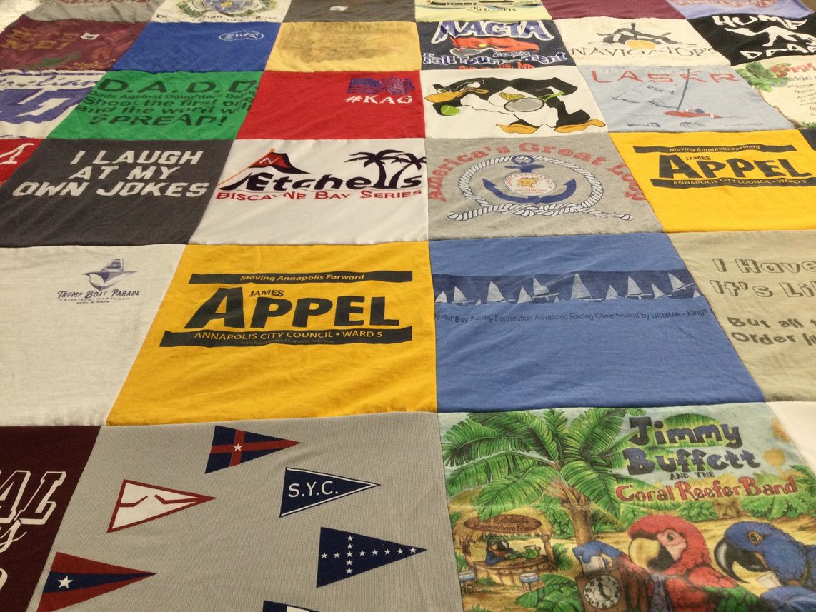 T-shirt quilt with politics, humor themes by James from MD