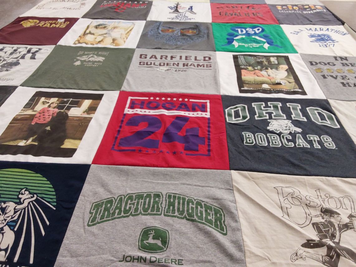 T-shirt quilt featuring ohio bobcats by Jean from OH