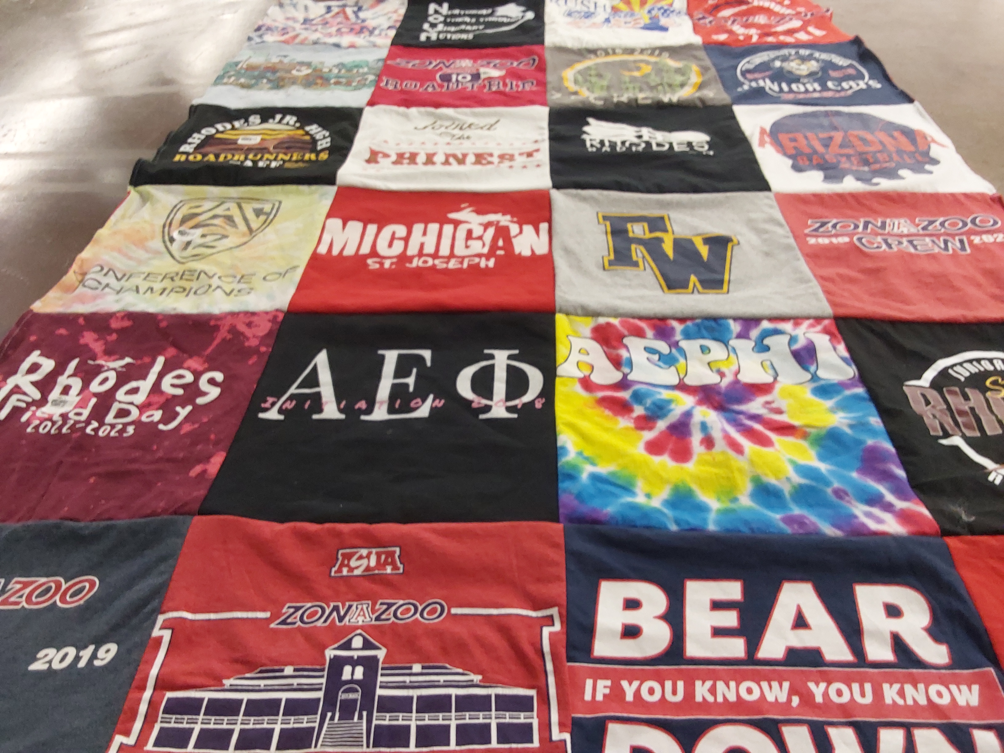T-shirt quilt from the university of arizona by Margaret from MA