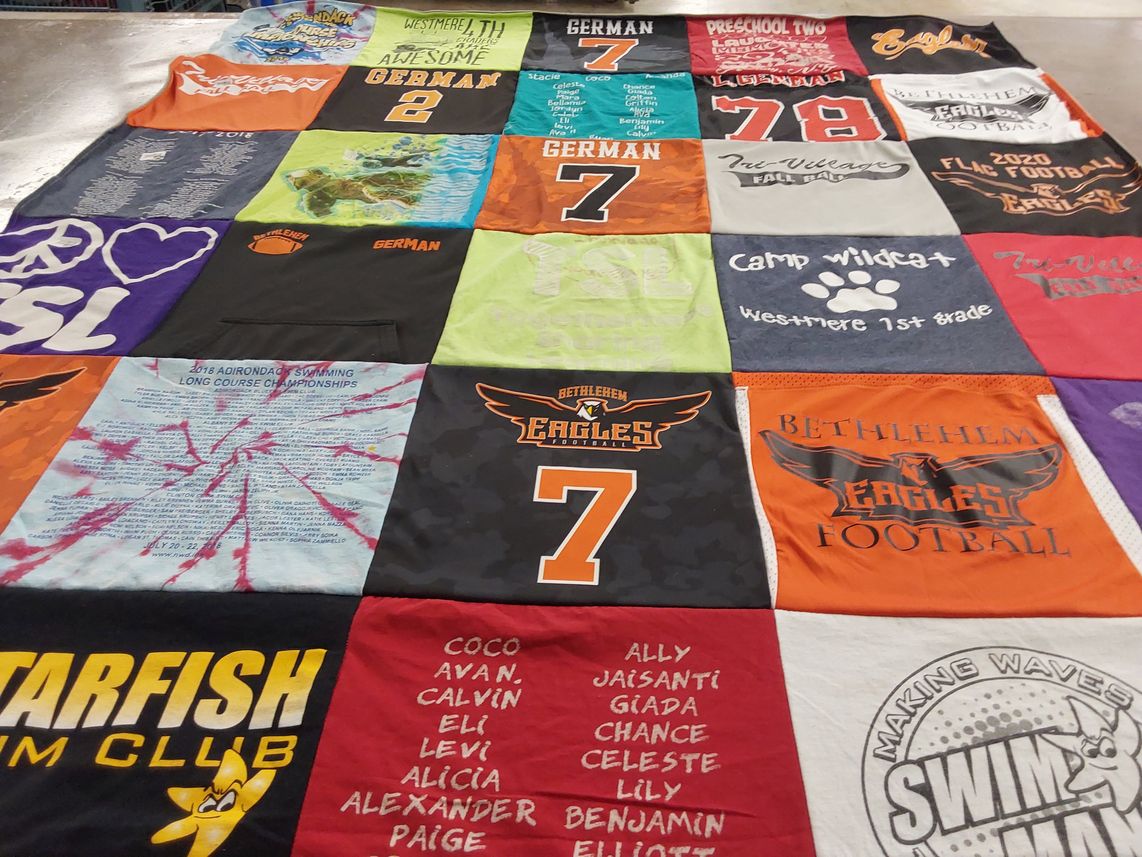 T-shirt quilt featuring bethlehem eagles football by Lyubov from NY