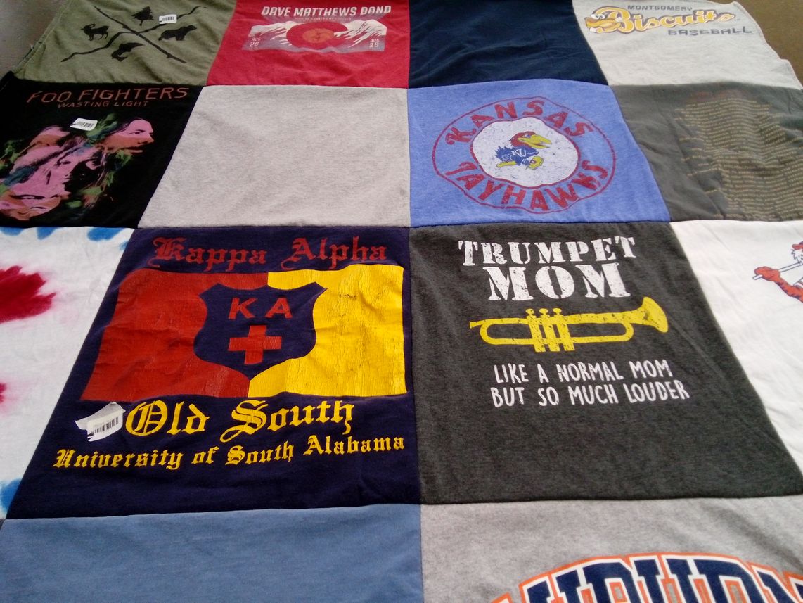 T-shirt quilt featuring kansas jayhawks by Melissa from CO