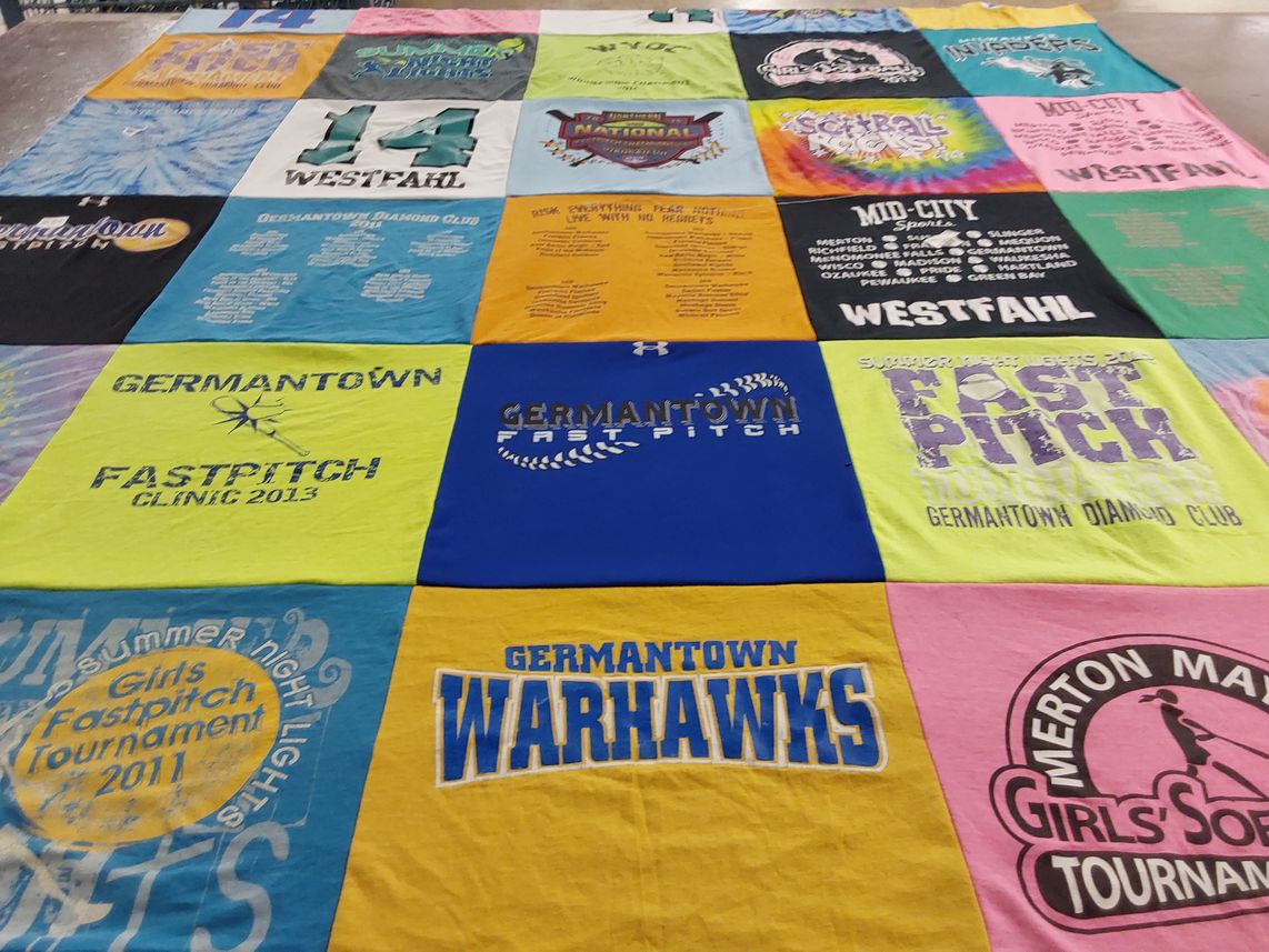 T-shirt quilt featuring germantown warhawks by Jennica from WI