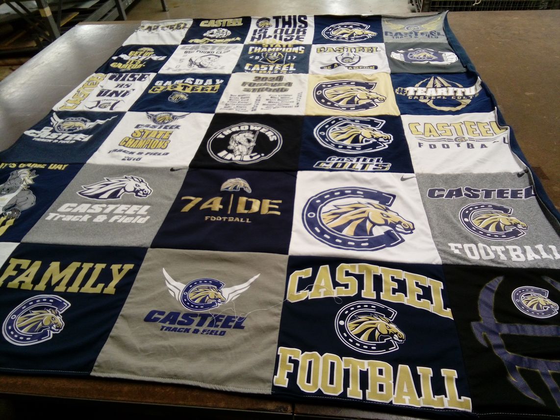 T-shirt quilt featuring casteel colts football by Anne from AZ