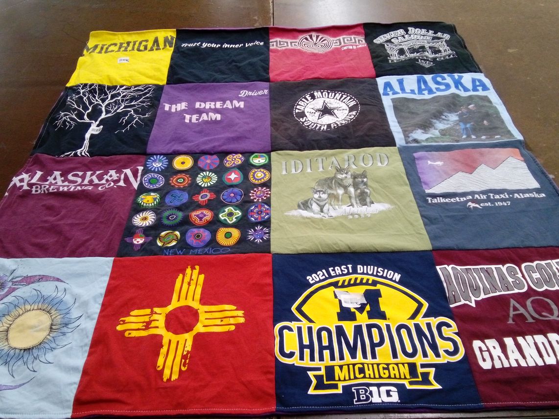 T-shirt quilt featuring michigan by Laura from MI