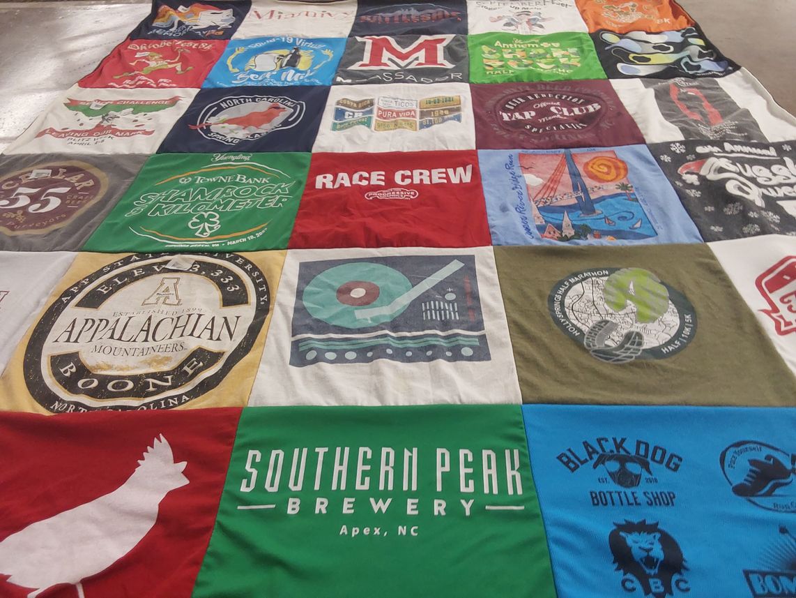 T-shirt quilt from appalachian state university by Laura from NC