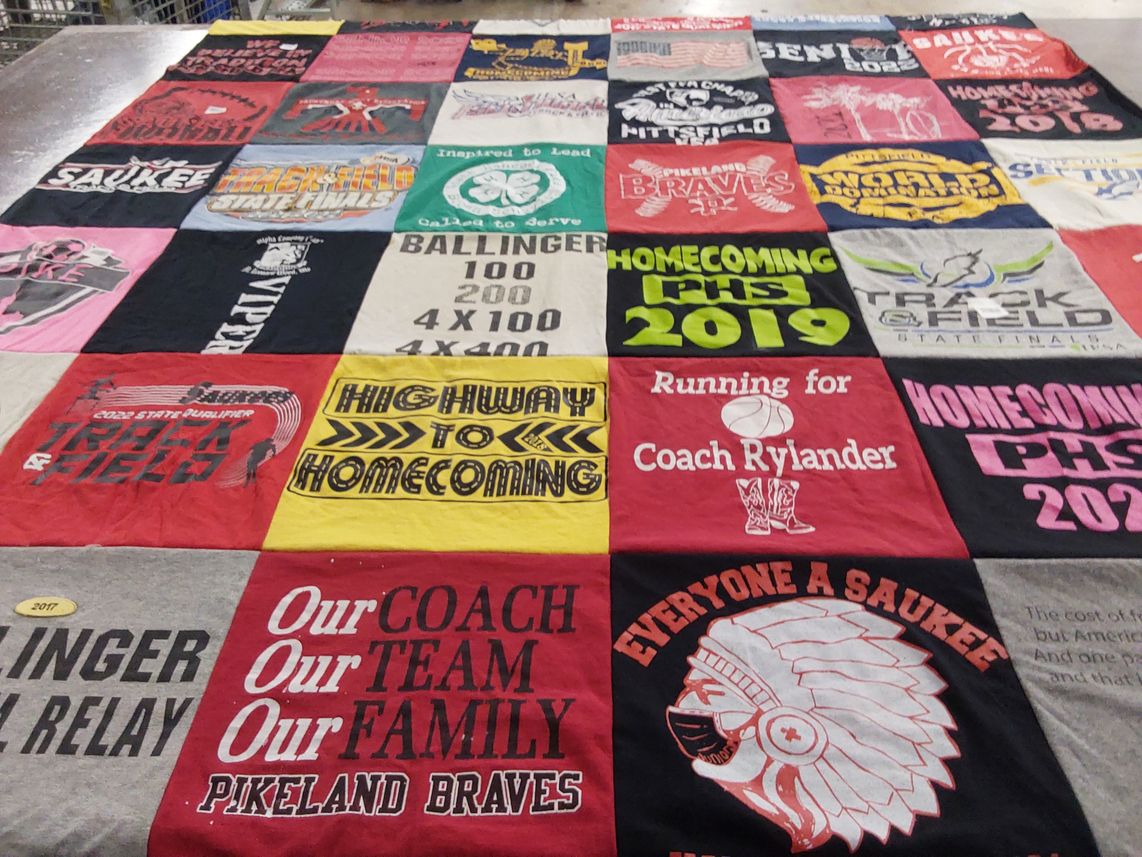 T-shirt quilt featuring pikeland braves by Alisha from IL