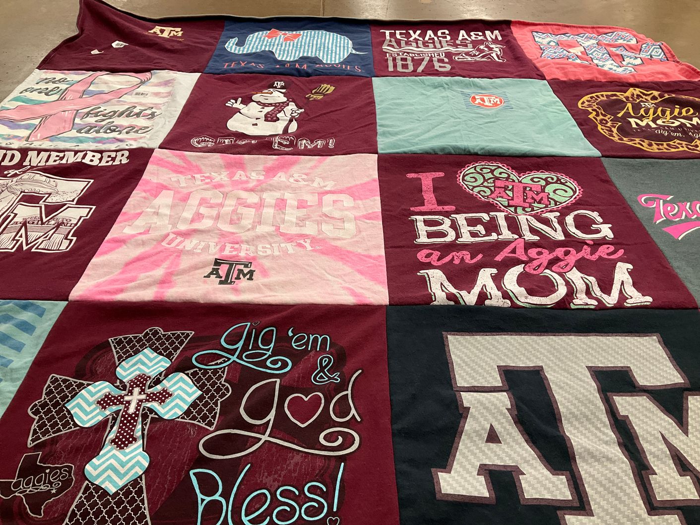 T-shirt quilt from texas a&m university by Tanis from TX
