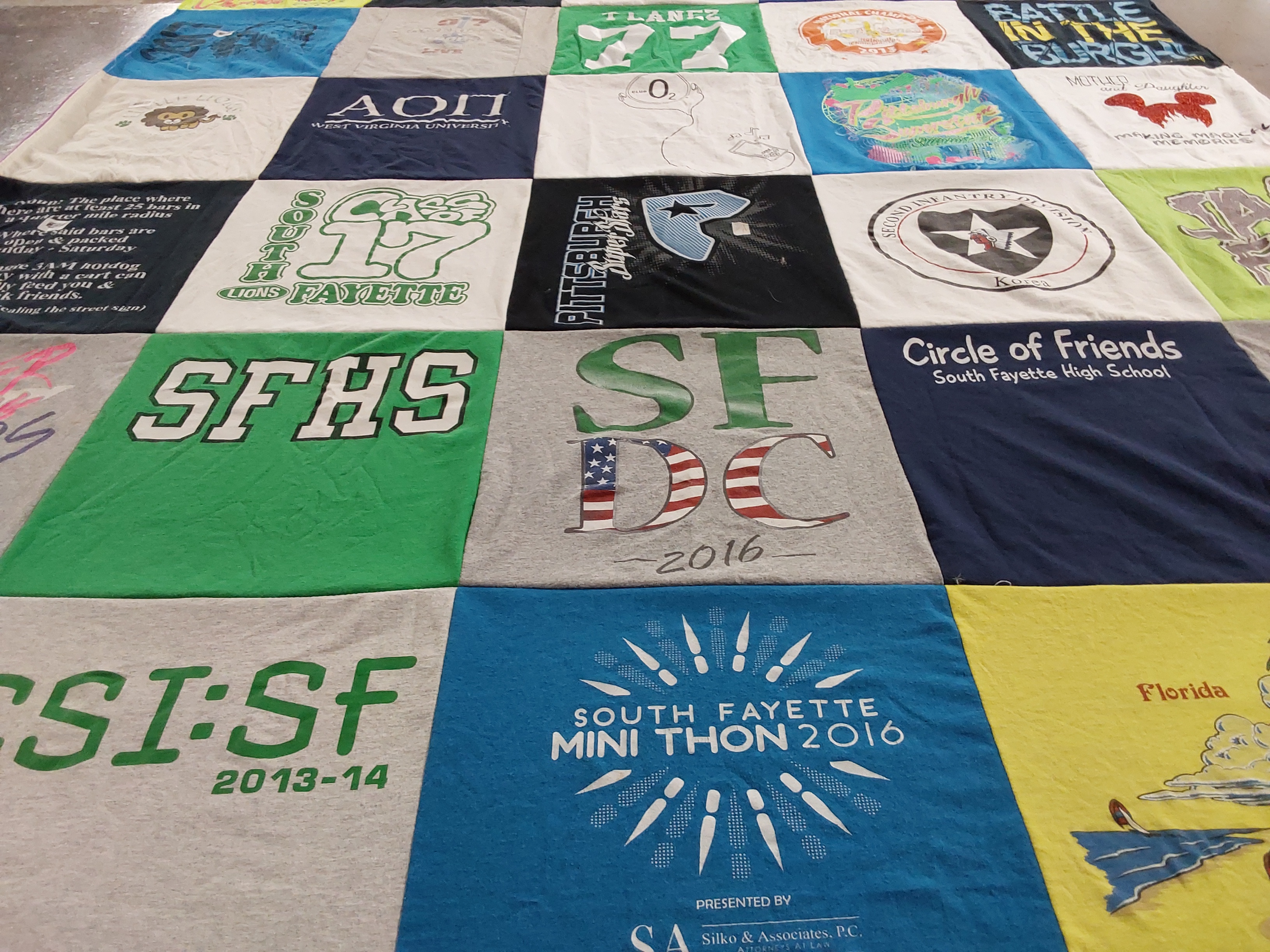T-shirt quilt featuring south fayette high school by Becca from PA