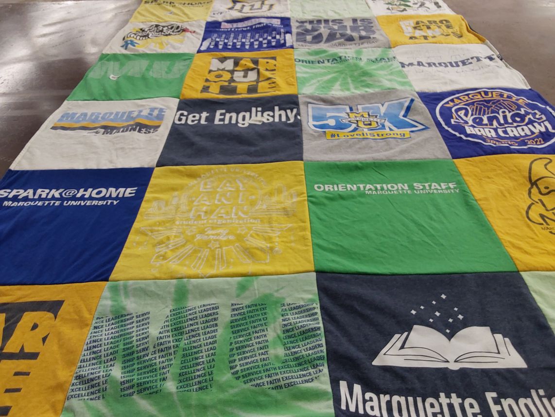 T-shirt quilt from marquette university by Michelle from IL