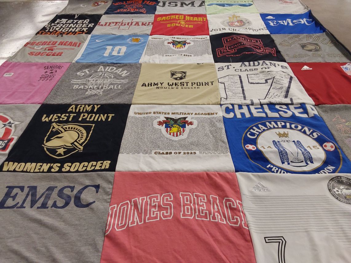 T-shirt quilt featuring army west point women's soccer, chelsea football club by Shannon from NY