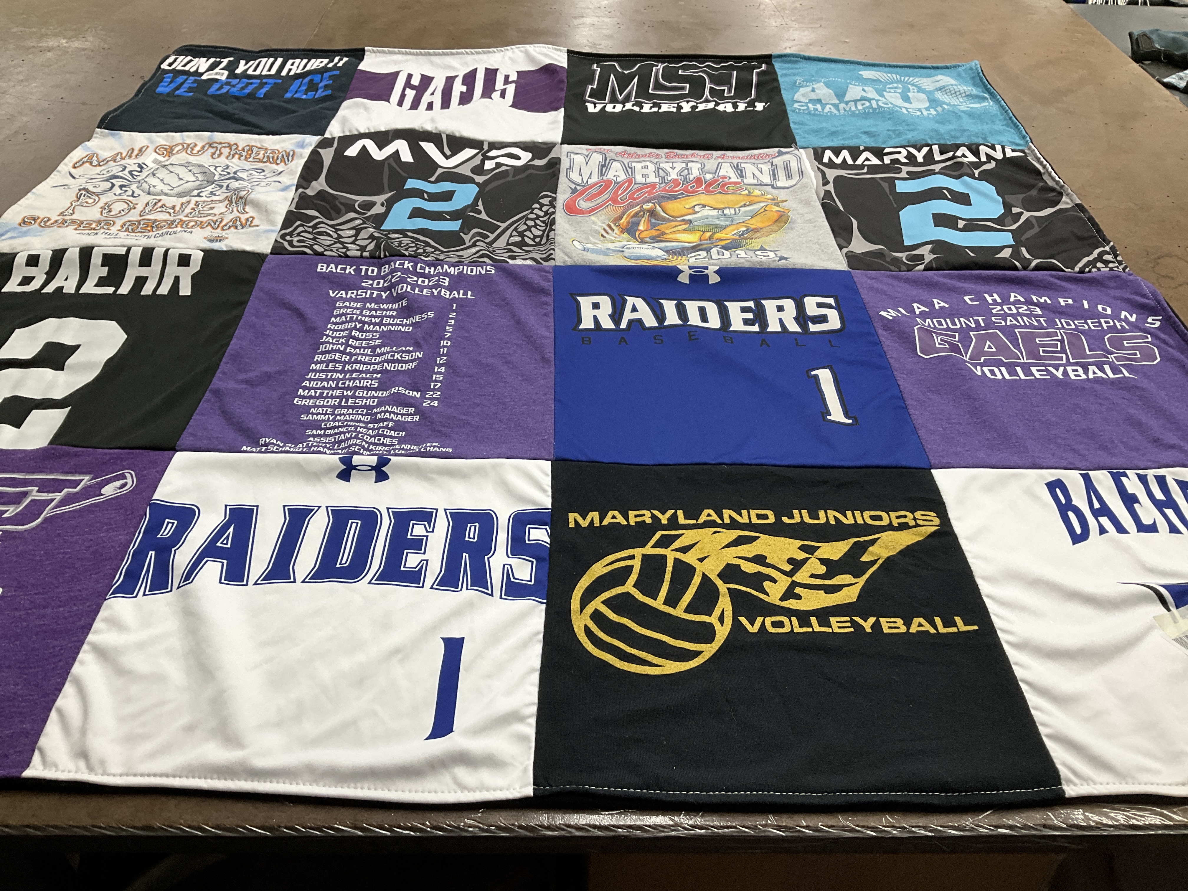 T-shirt quilt featuring raiders baseball by Christine from MD