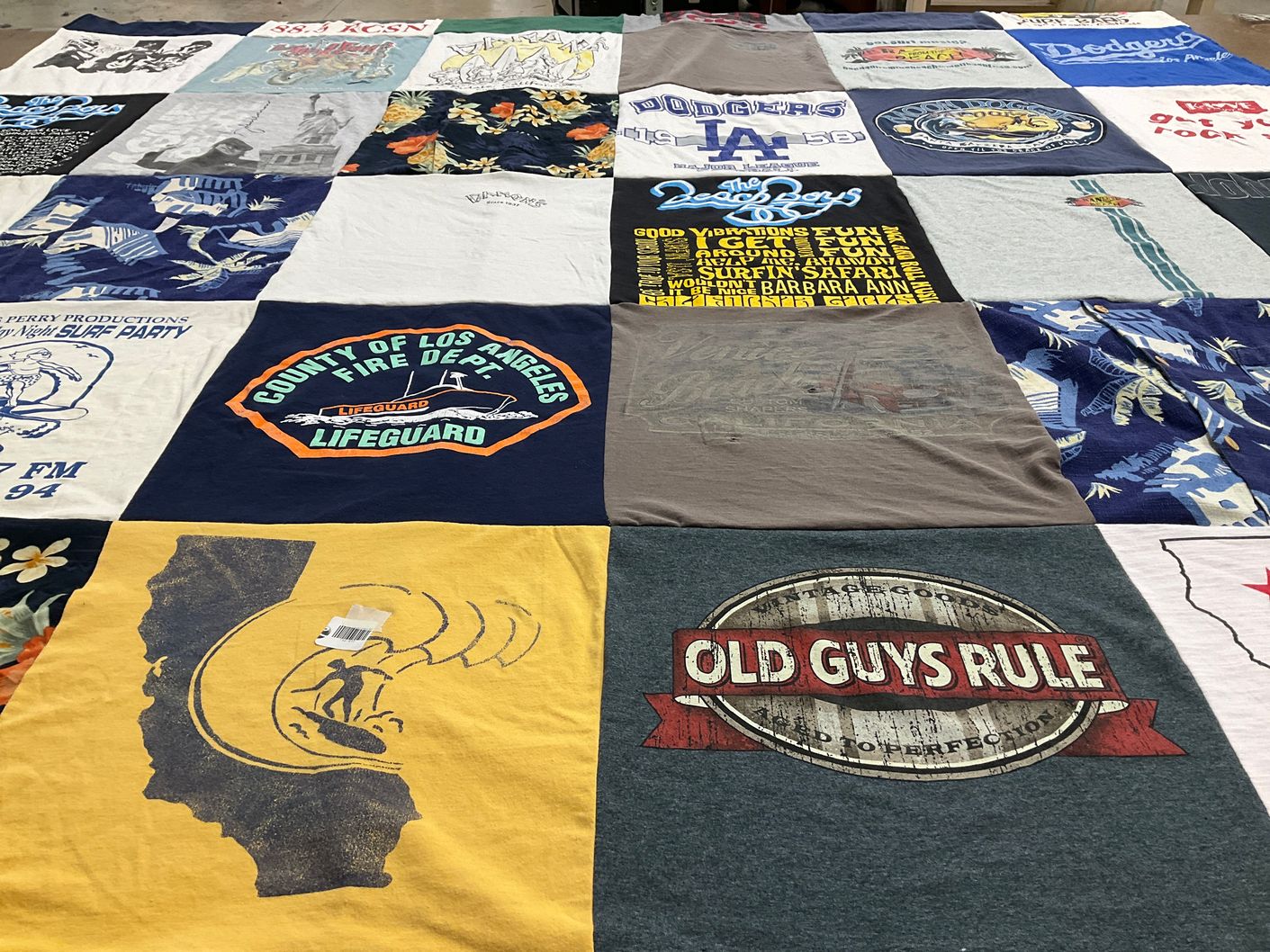 T-shirt quilt featuring los angeles dodgers by Laura from CA