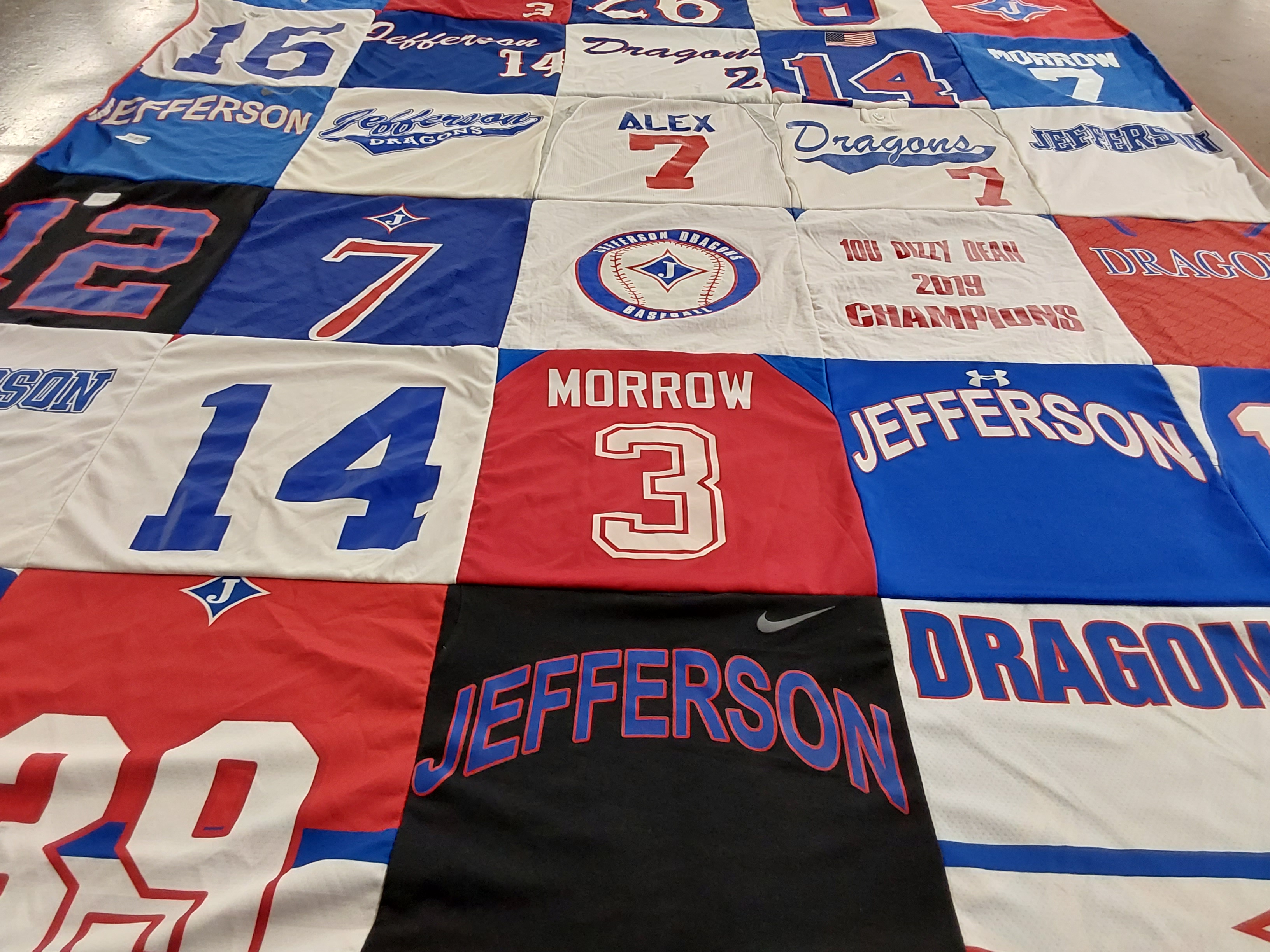 T-shirt quilt featuring jefferson dragons, morrow dragons by Michael from GA