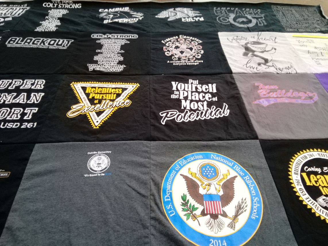 T-shirt quilt from goddard school district 261, oakville elementary by Teresa from KS