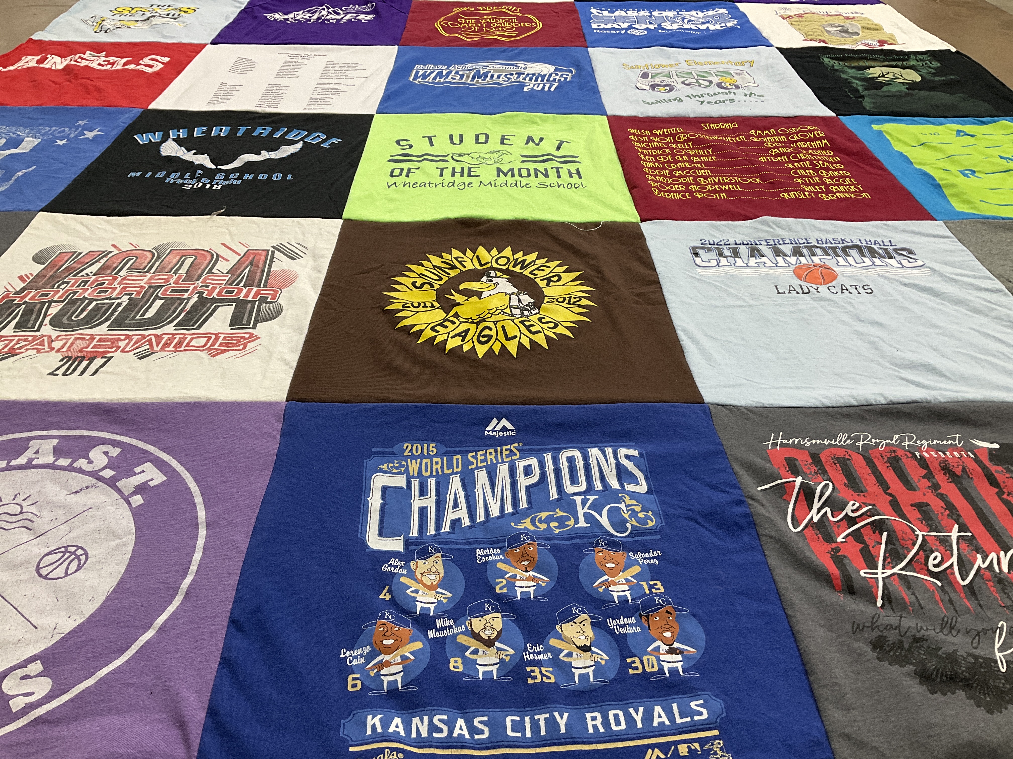 T-shirt quilt featuring kansas city royals by Richard from MO