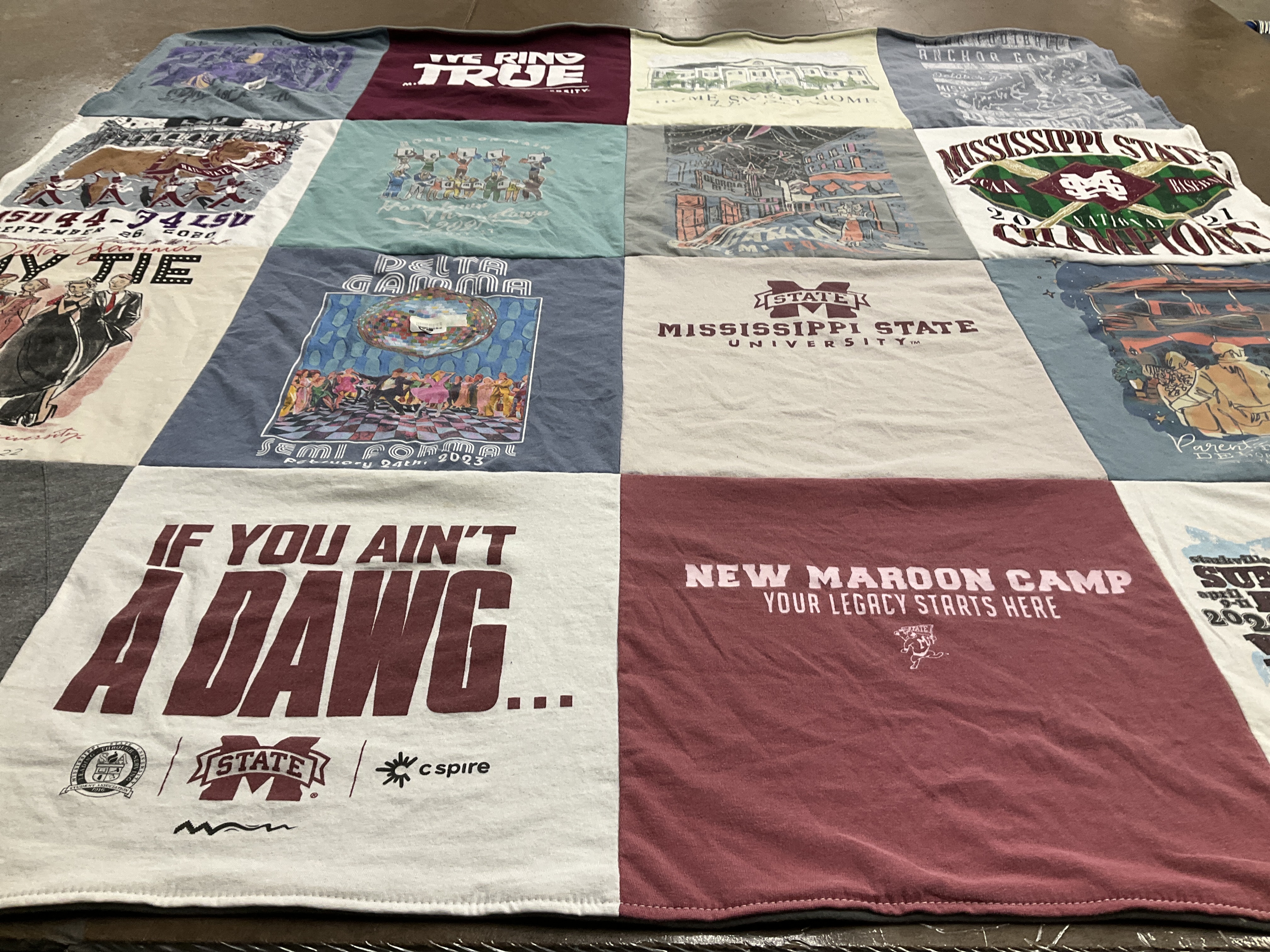 T-shirt quilt featuring mississippi state university by Lisa from LA