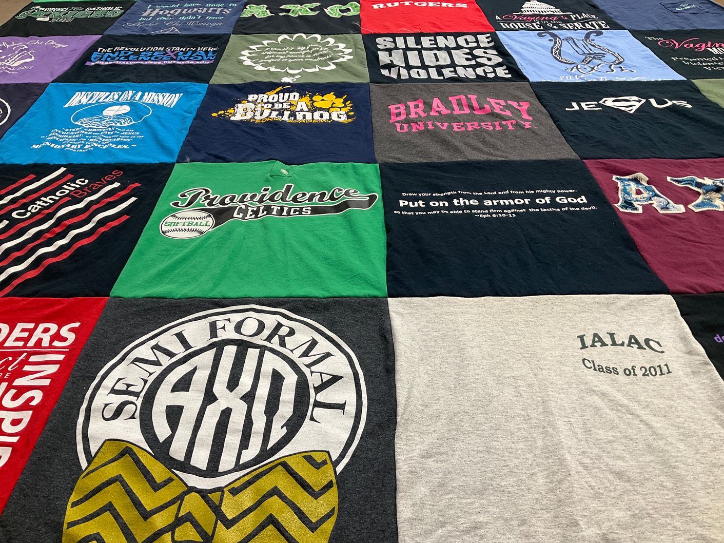 T-shirt quilt featuring providence college, catholic university by Melissa from IL