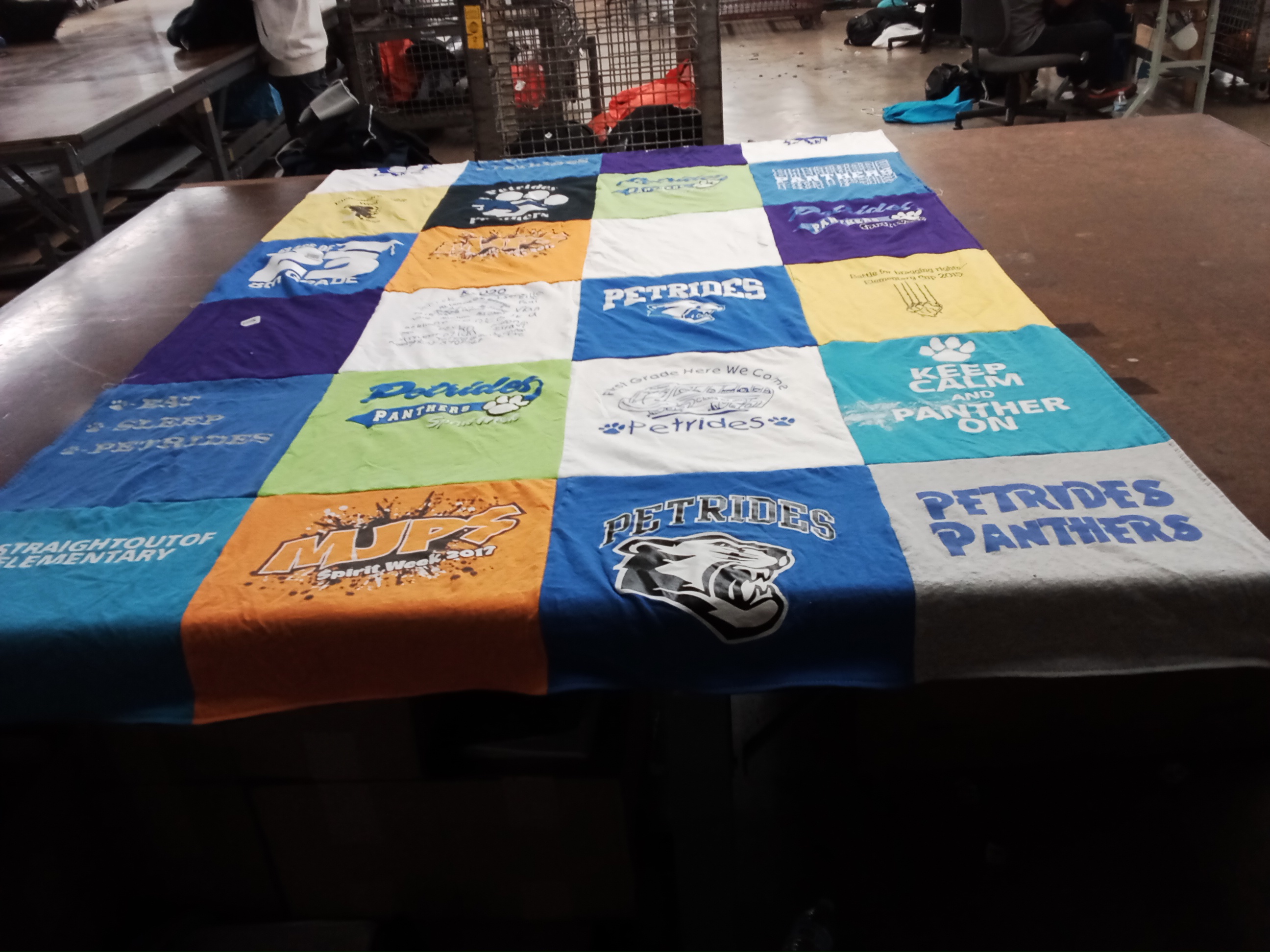 T-shirt quilt featuring petrides panthers by Suzanne from NY