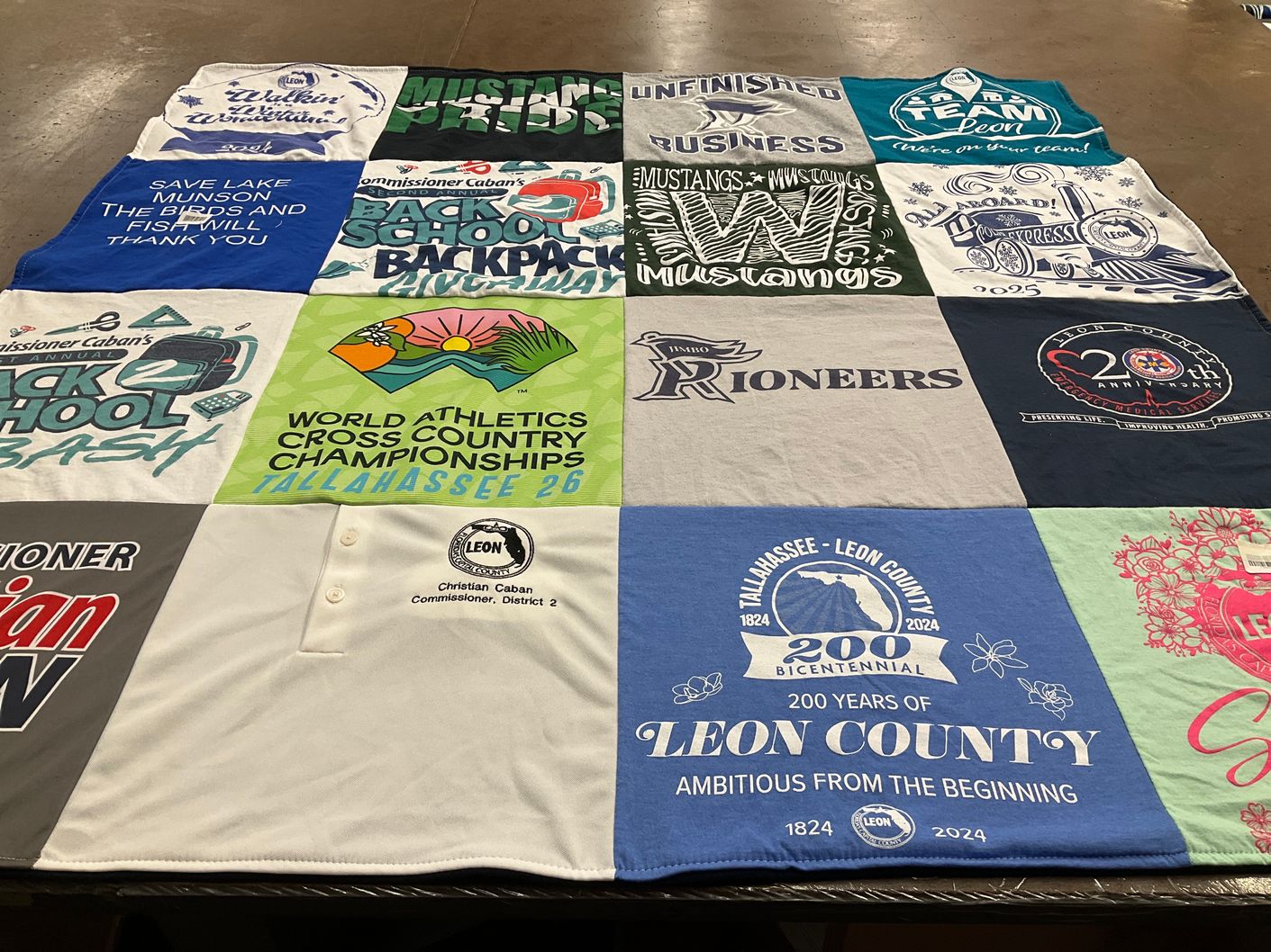 T-shirt quilt featuring mustangs, rangers by Allie from FL