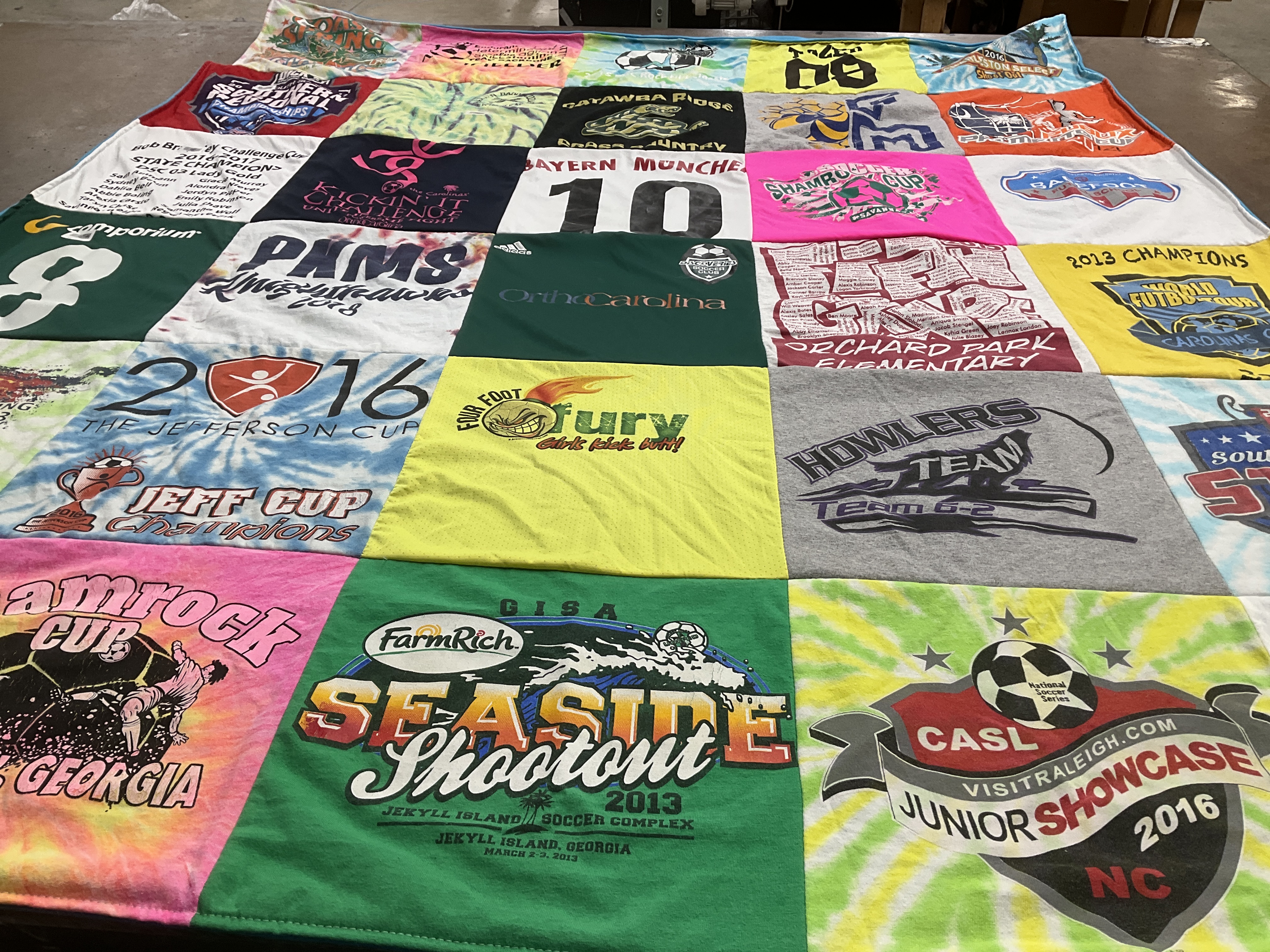 T-shirt quilt from orchard park elementary by Ari from SC