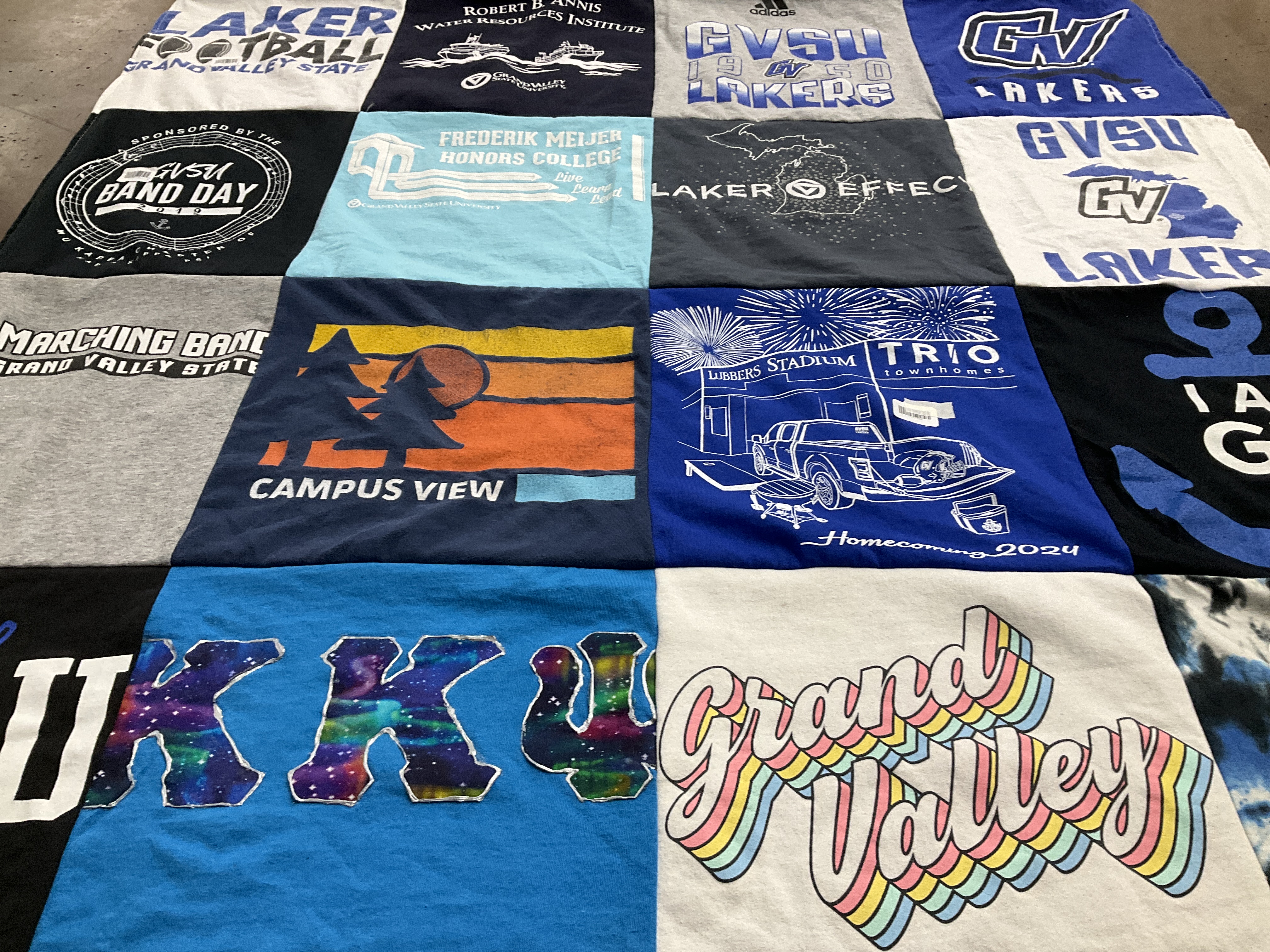 T-shirt quilt featuring grand valley state university lakers by Cynthia from MI