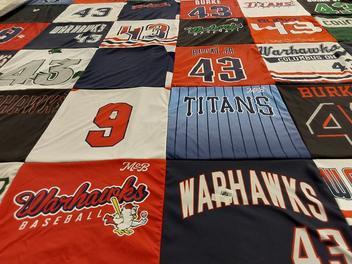 T-shirt quilt featuring warhawks baseball by April from OH