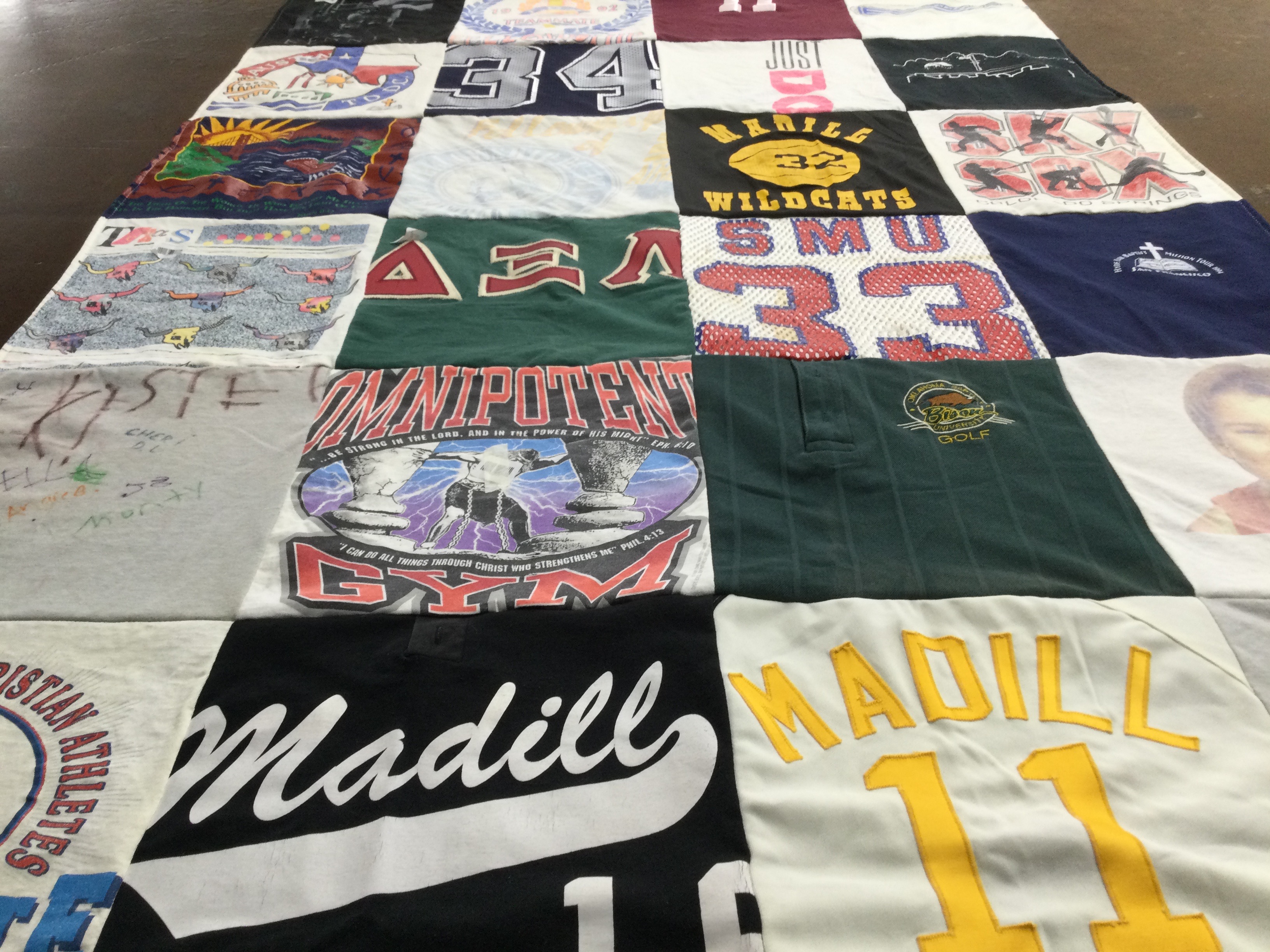 T-shirt quilt featuring madill wildcats by Mike from OK
