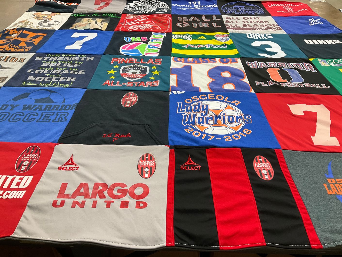 T-shirt quilt featuring largo united, osceola lady warriors by Shari from FL