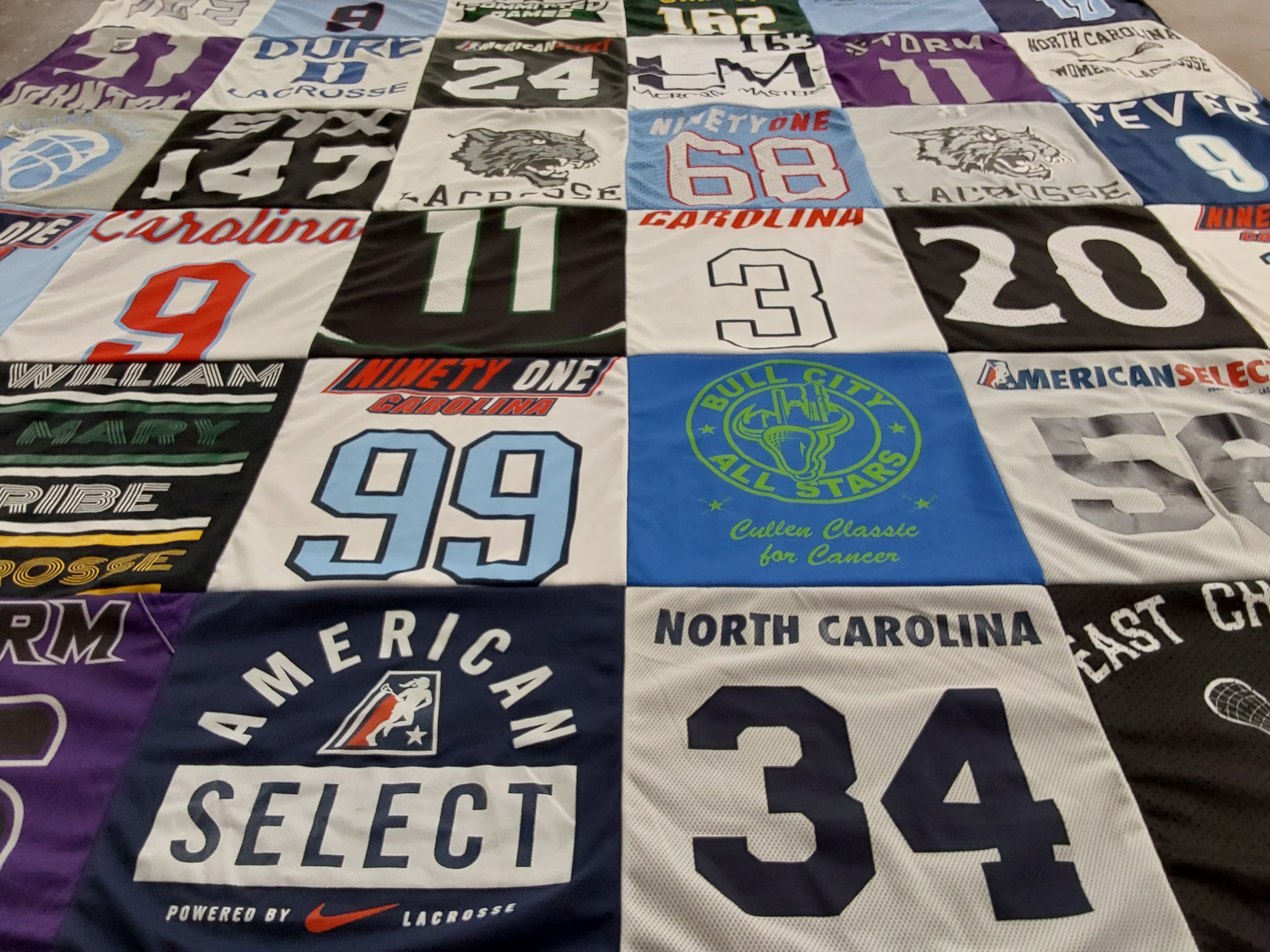 T-shirt quilt from duke university, university of north carolina by Sean from VA