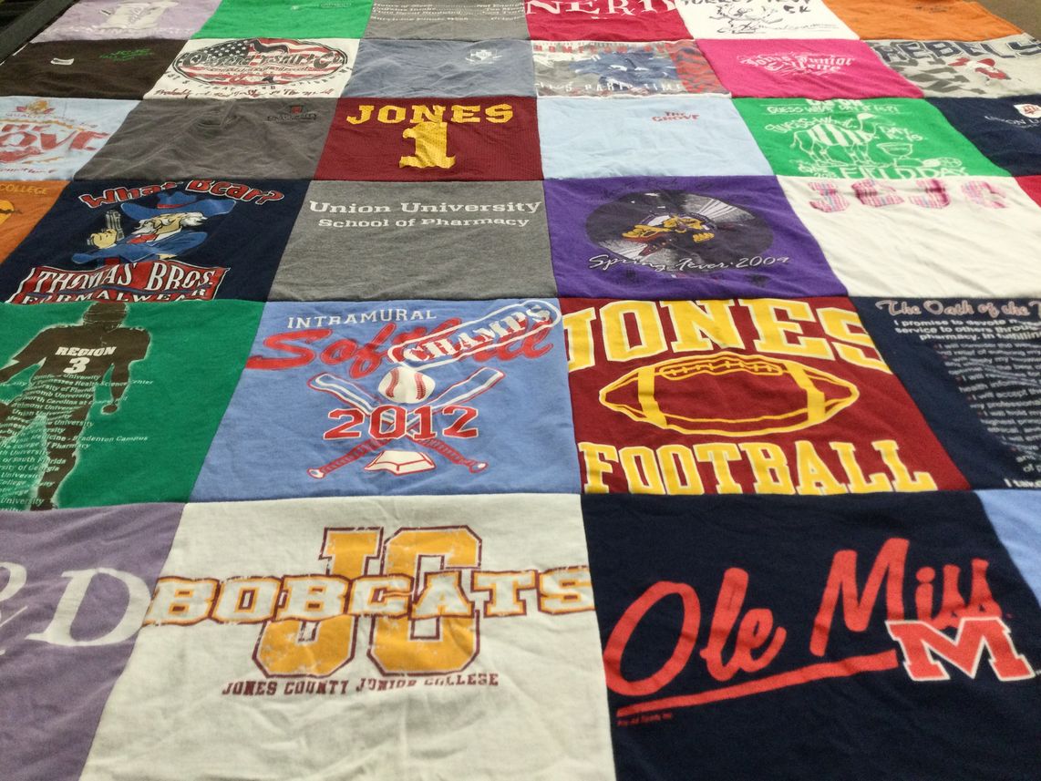 T-shirt quilt featuring jones county junior college, ole miss by Alicia from MS