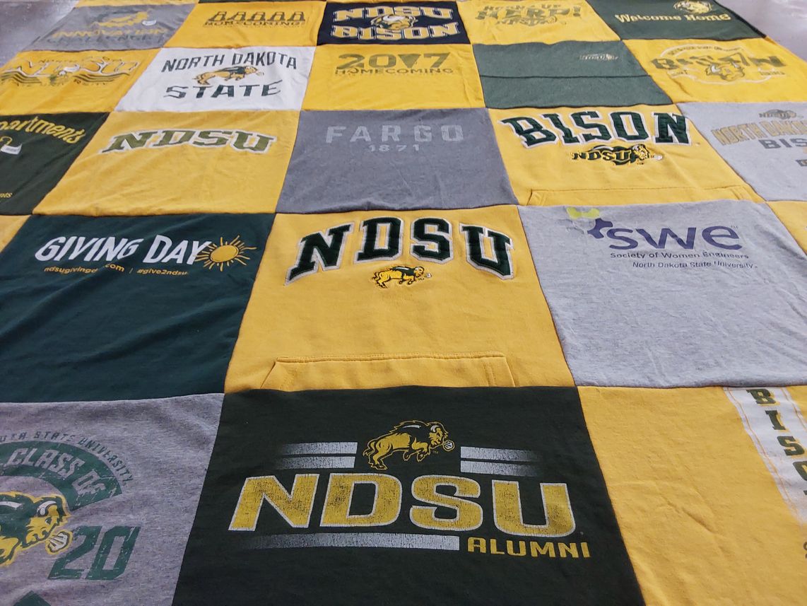 T-shirt quilt featuring ndsu bison by Michala from IA