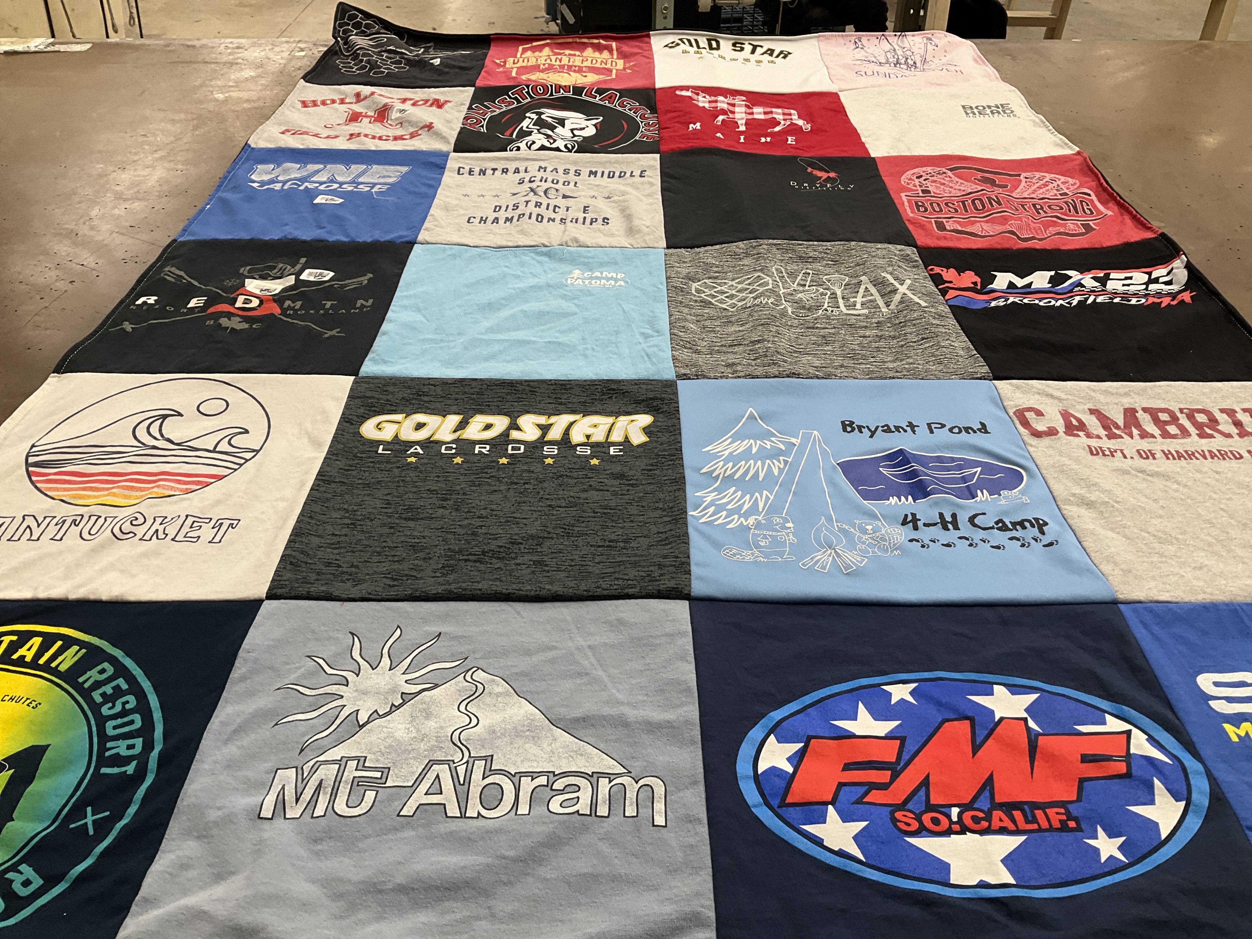 T-shirt quilt featuring gold star lacrosse by Paul from MA