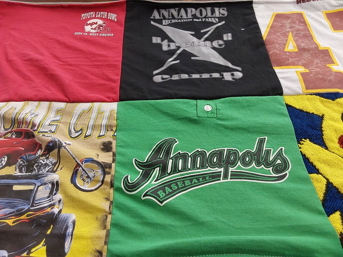 T-shirt quilt from annapolis university by Patricia from MD
