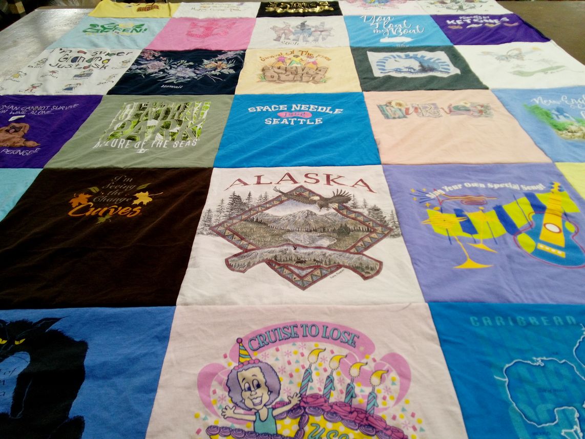 T-shirt quilt with travel, nature themes by kerri from FL