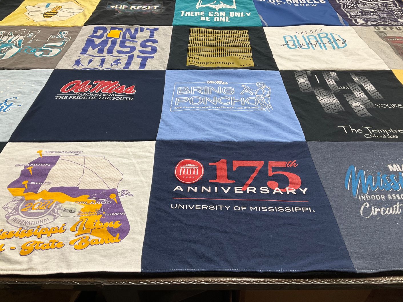 T-shirt quilt from university of mississippi by Evangeline from MS