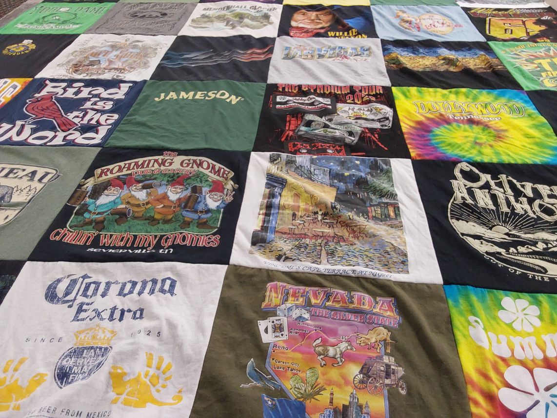 T-shirt quilt with casual, beverages themes by Keith from MO