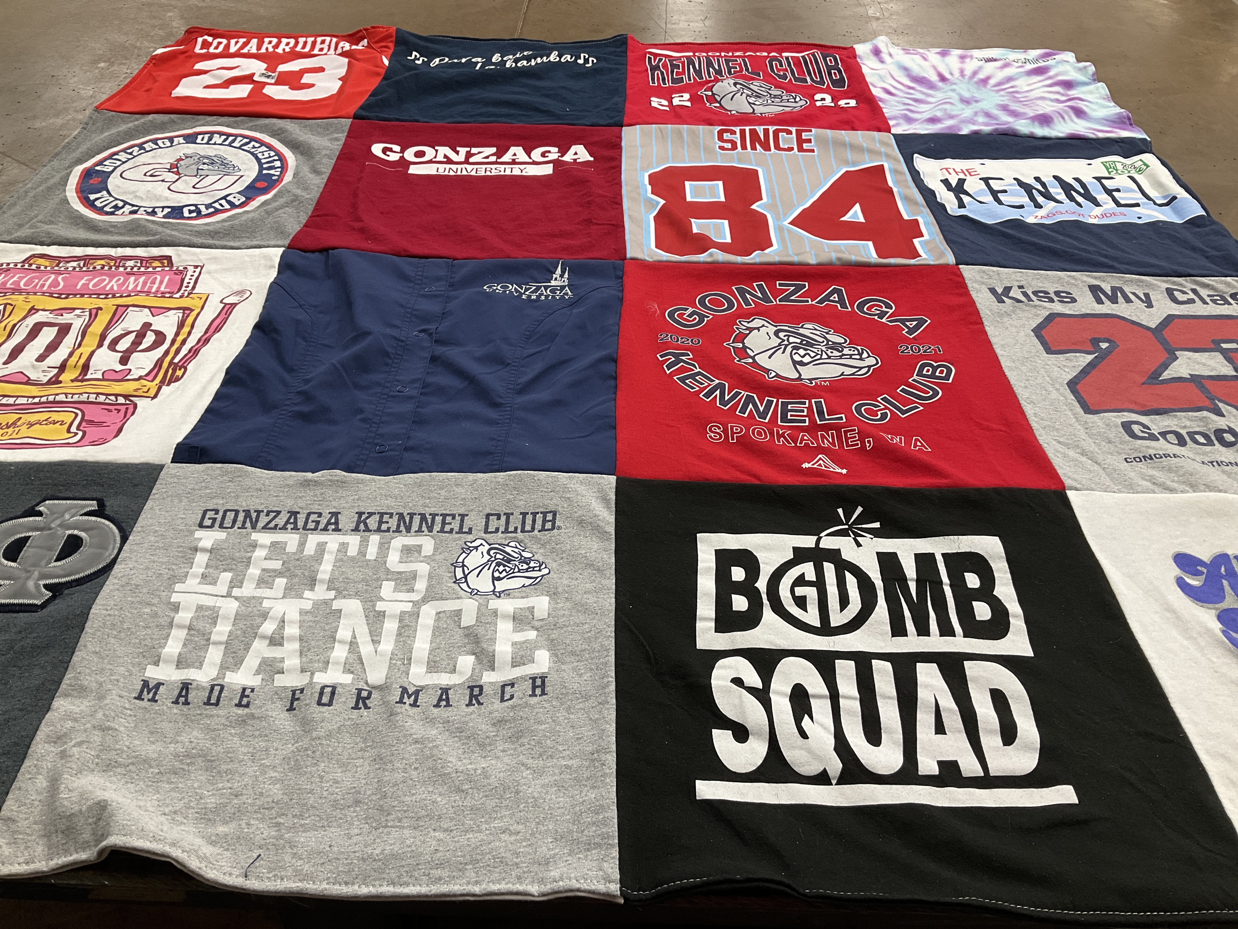 T-shirt quilt featuring gonzaga kennel club by Edgar from CA