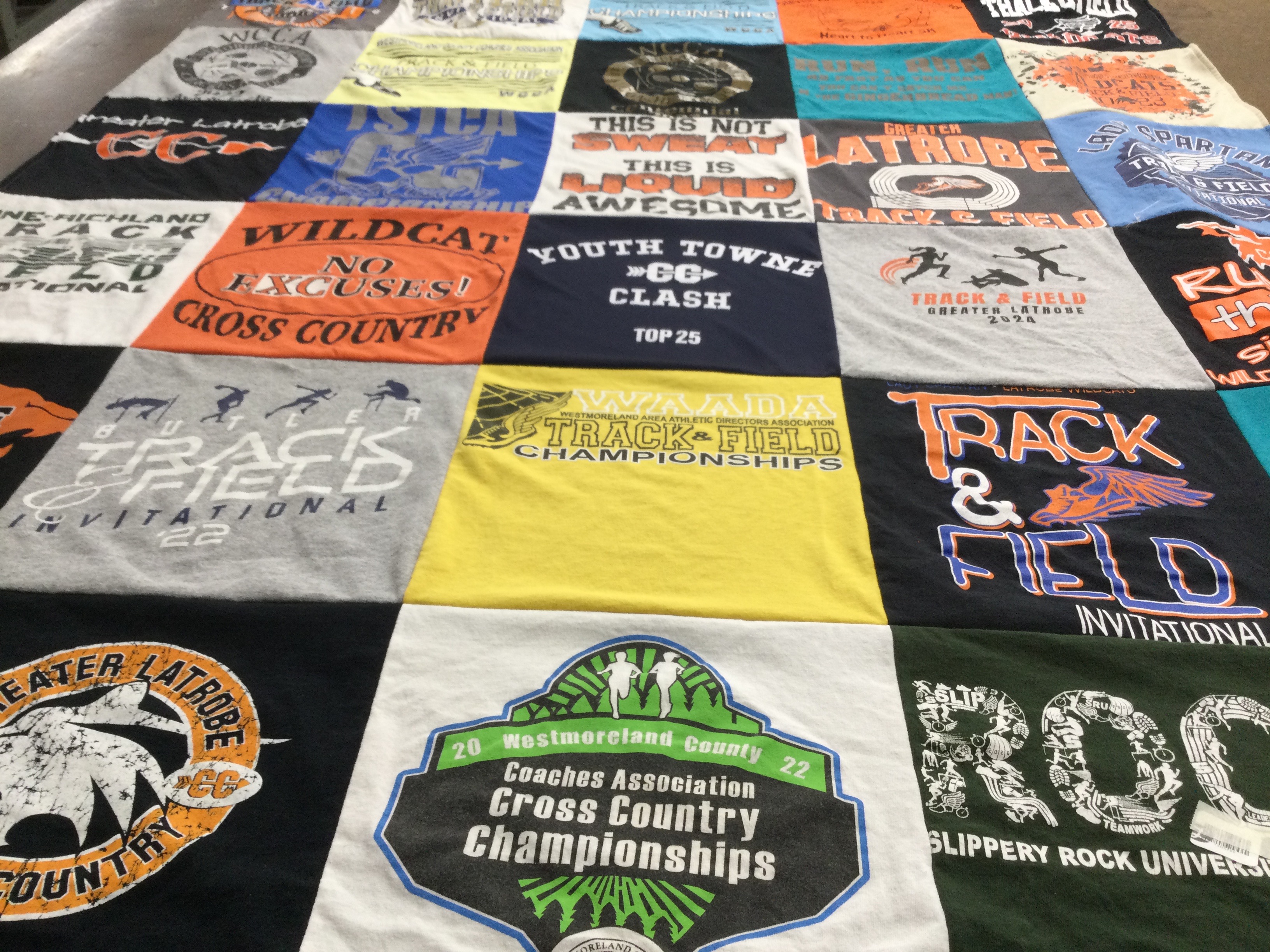 T-shirt quilt featuring greater latrobe spartan, butler track and field team by Autumn from PA
