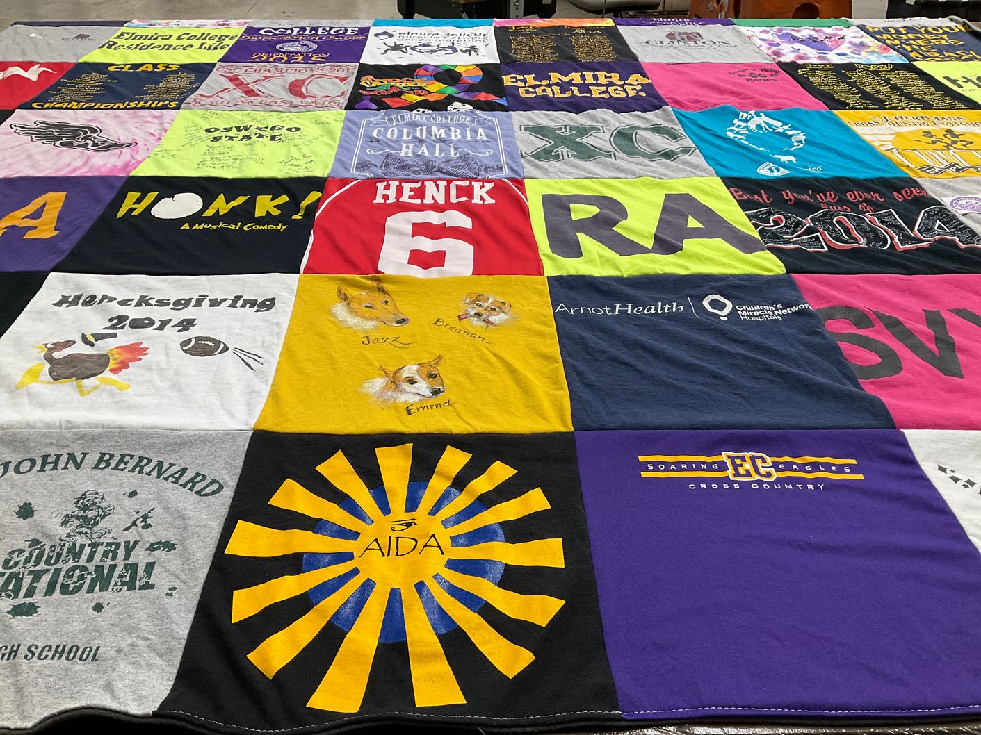 T-shirt quilt featuring soaring eagles cross country by Jeannine from NY