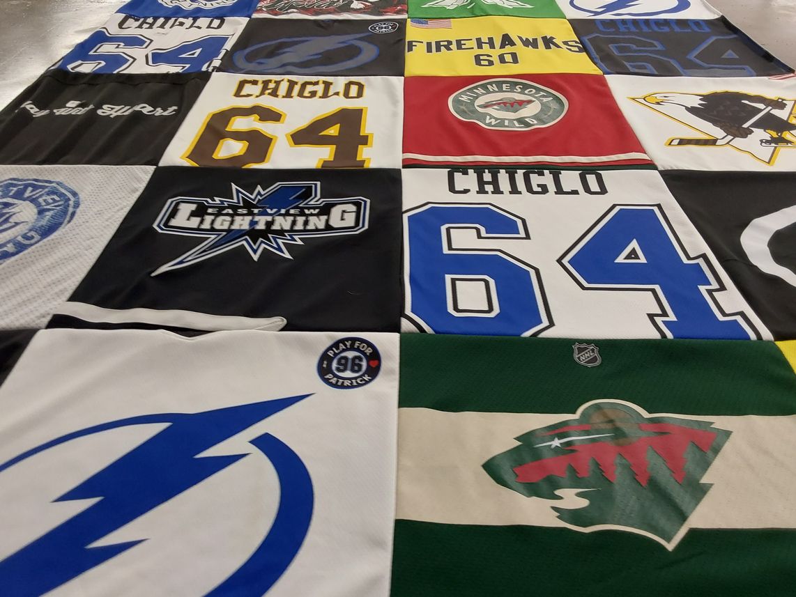 T-shirt quilt featuring minnesota wild, tampa bay lightning by Sherri from MN