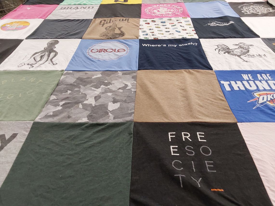 T-shirt quilt featuring oklahoma city thunder by Jocelyn from CA