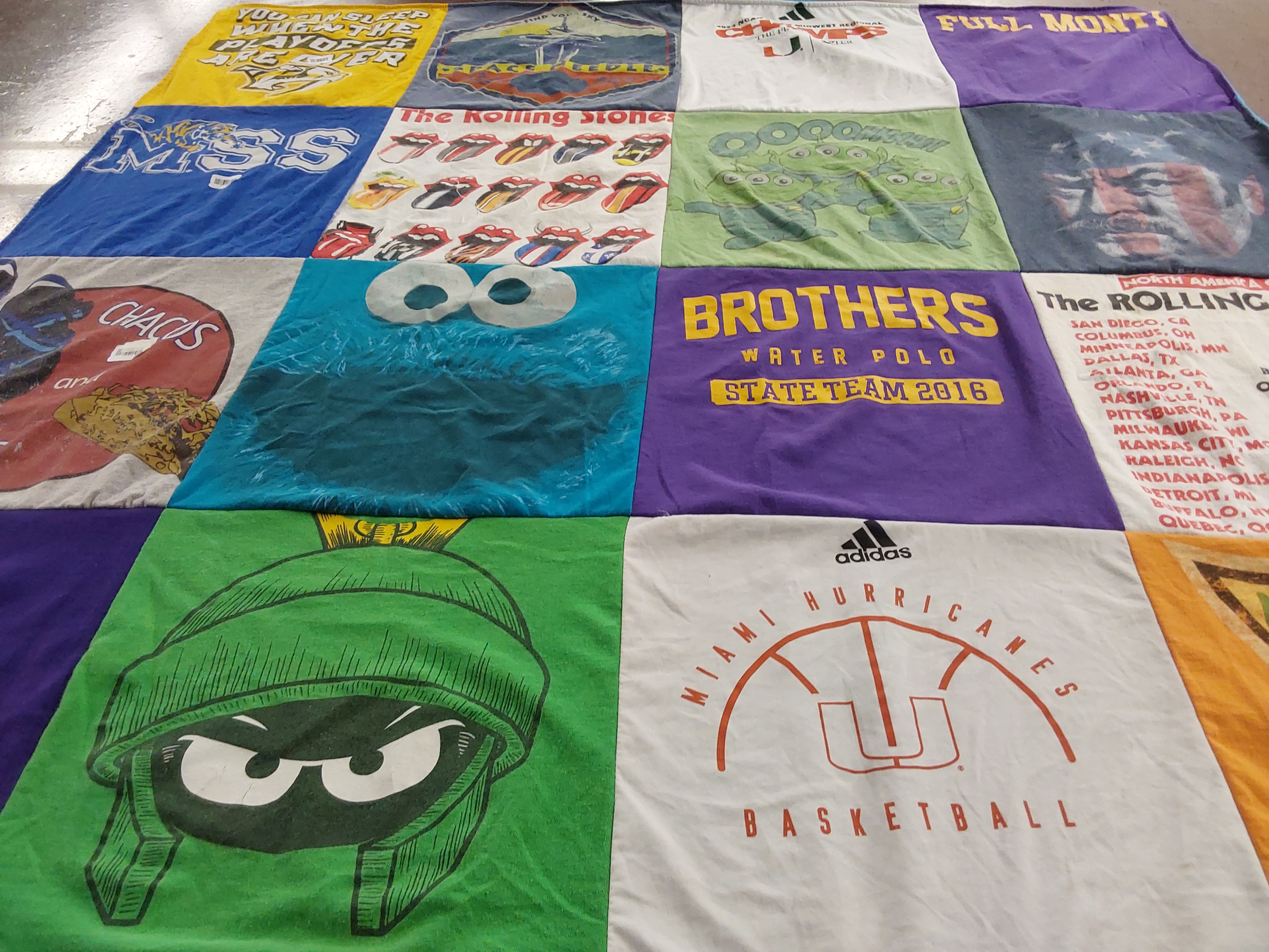 T-shirt quilt featuring miami hurricanes basketball by Katiana from TN