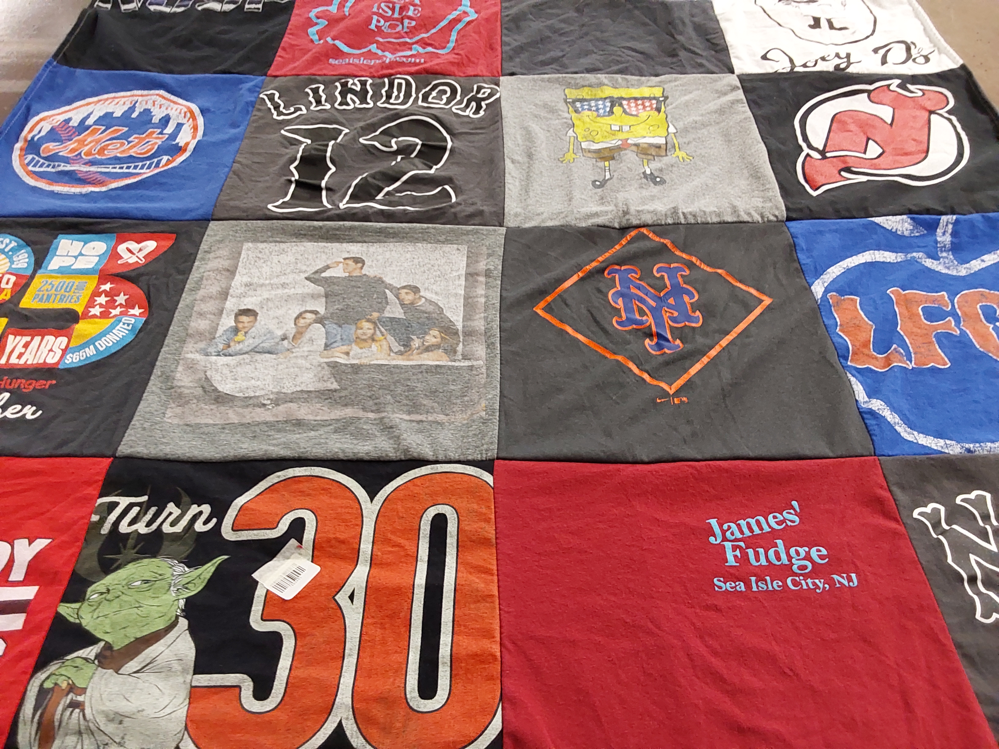 T-shirt quilt featuring new york mets, new jersey devils by Lucie from NJ