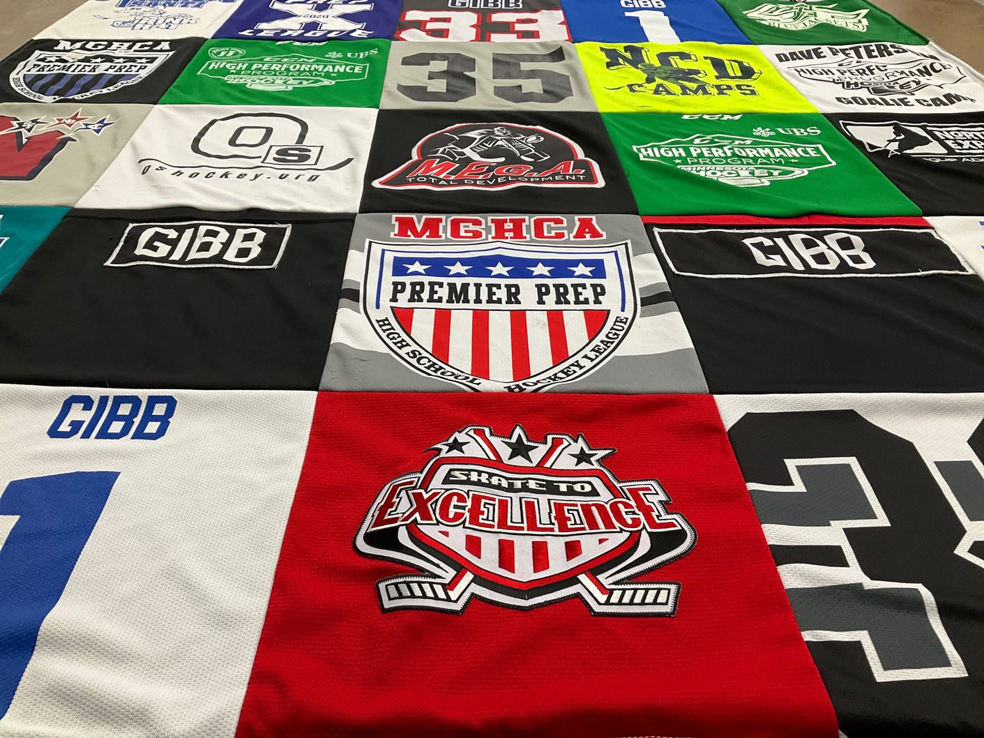 T-shirt quilt from high school by Donna from MN