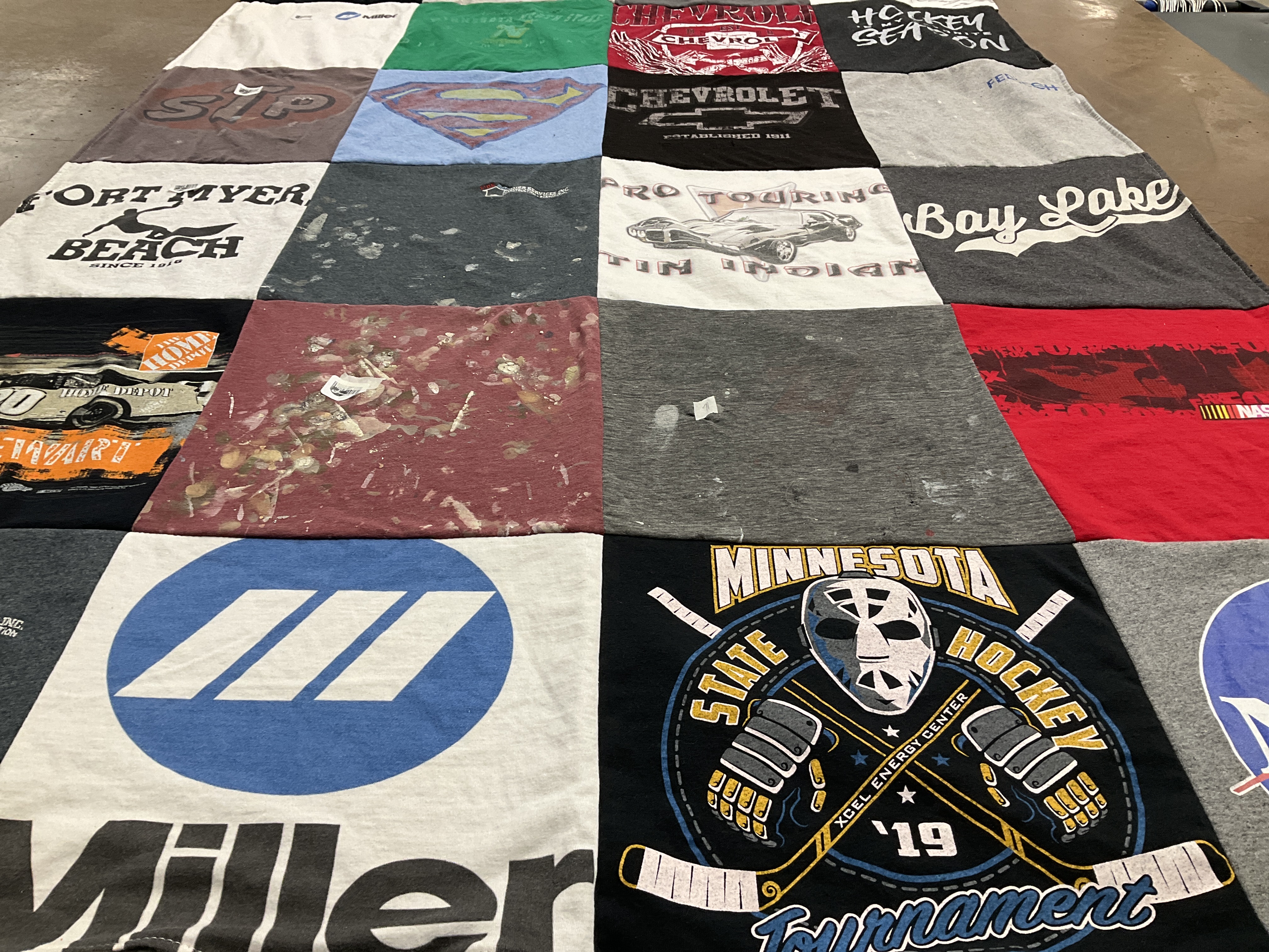 T-shirt quilt featuring minnesota state hockey by Shelly from MN